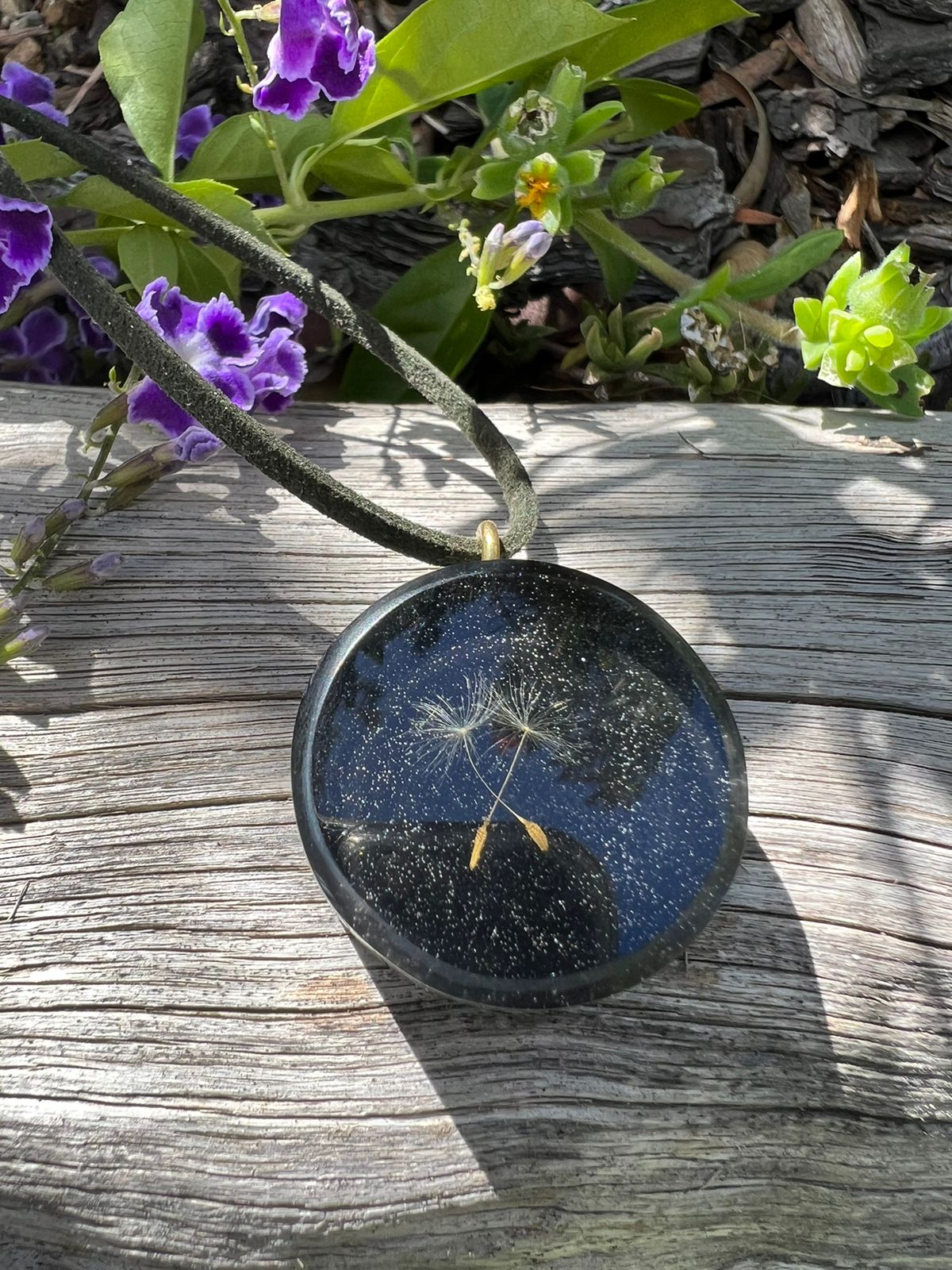 Dandelion Galaxy Round Shape Epoxy Necklace