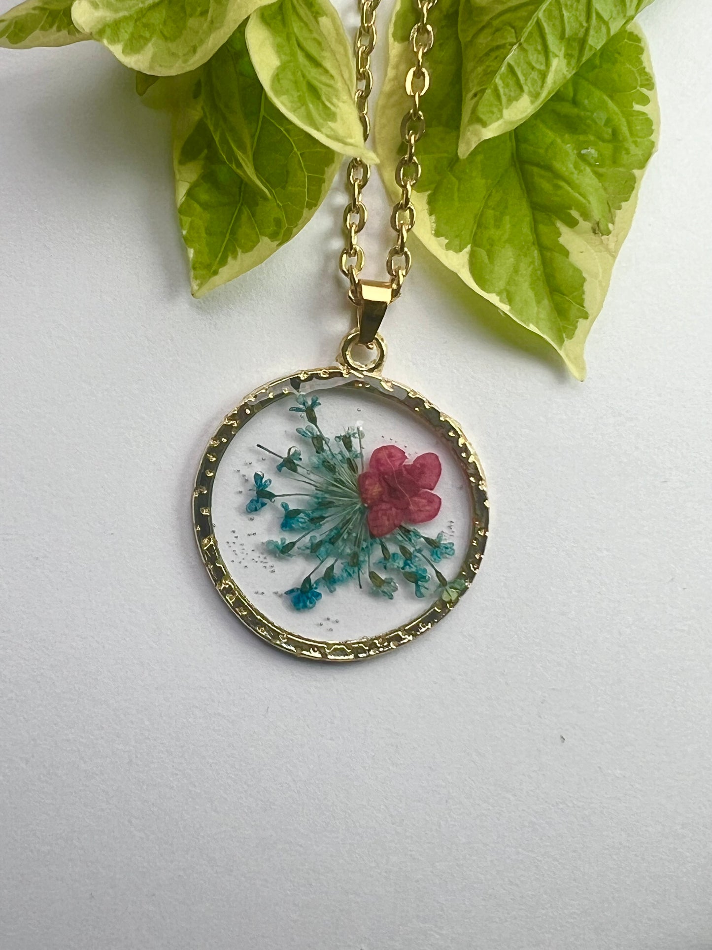 Blue Lace Fynbos and pink Resin Jewellery - JewlOn