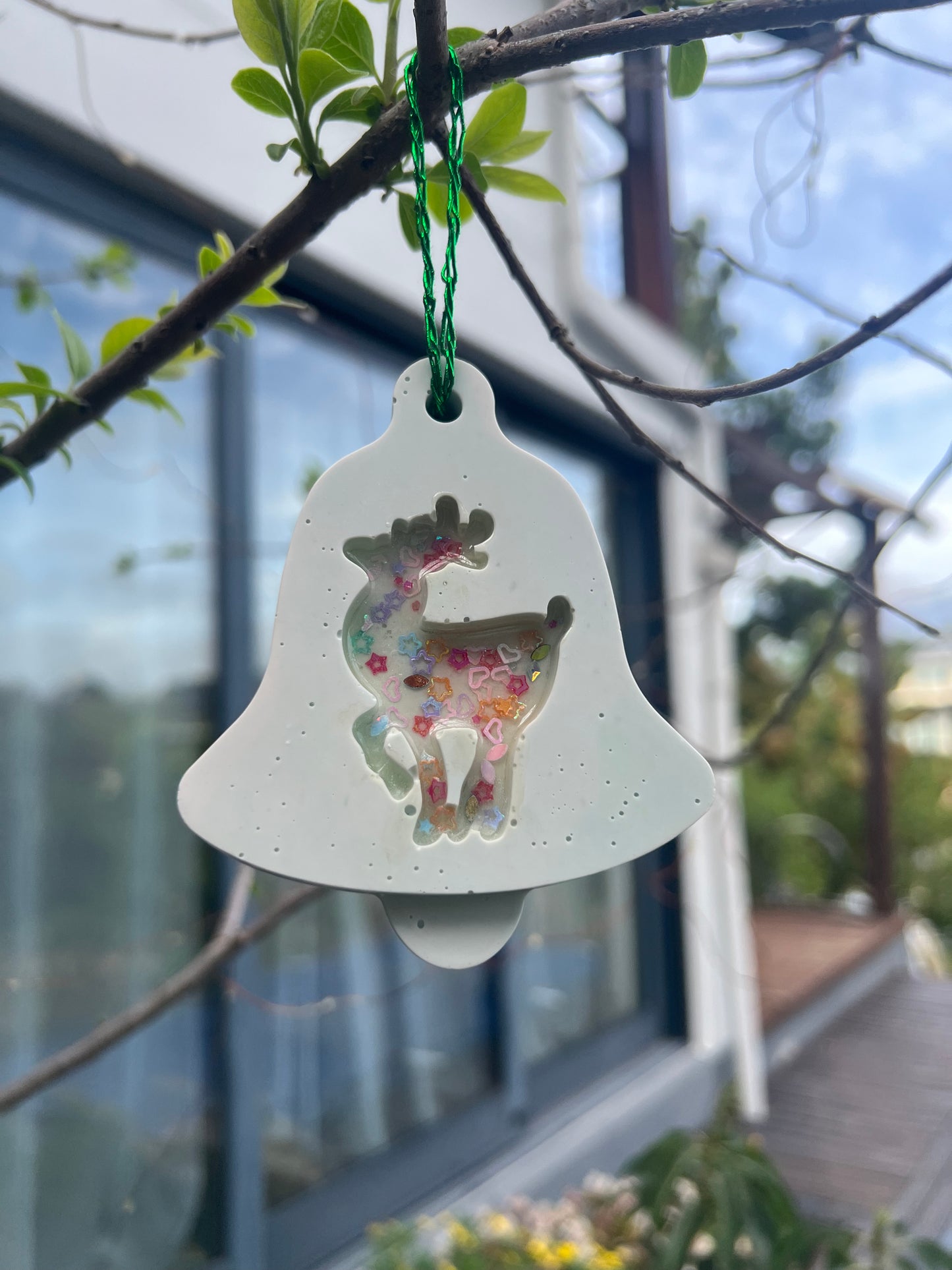 Christmas Bell Ornament with Deer