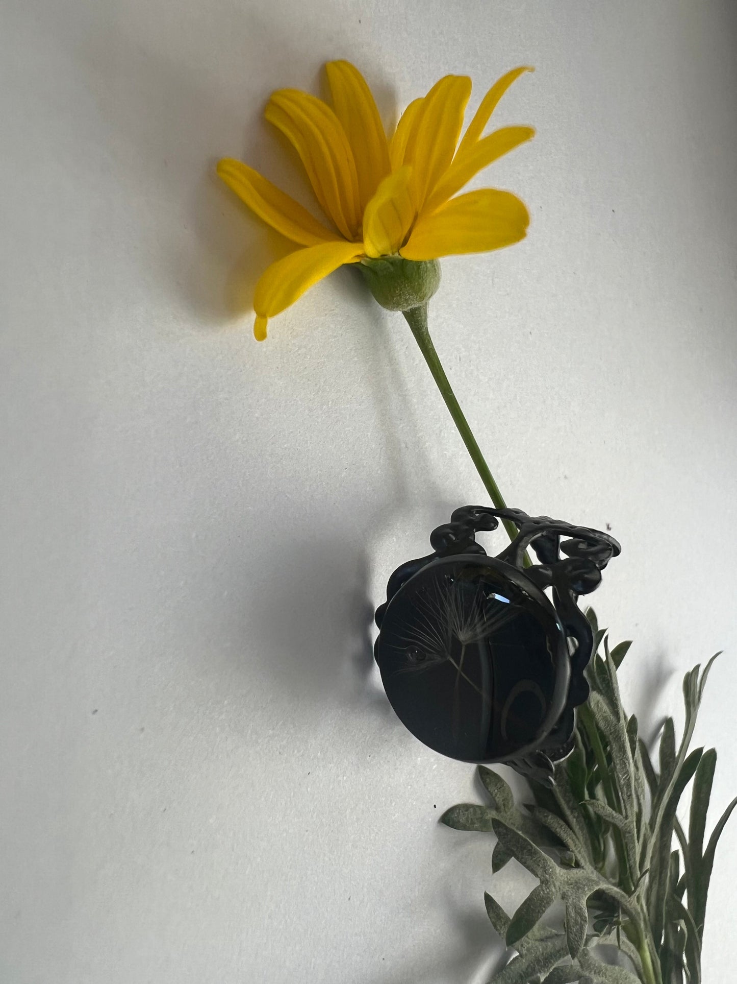 Real Dandelion Statement Ring