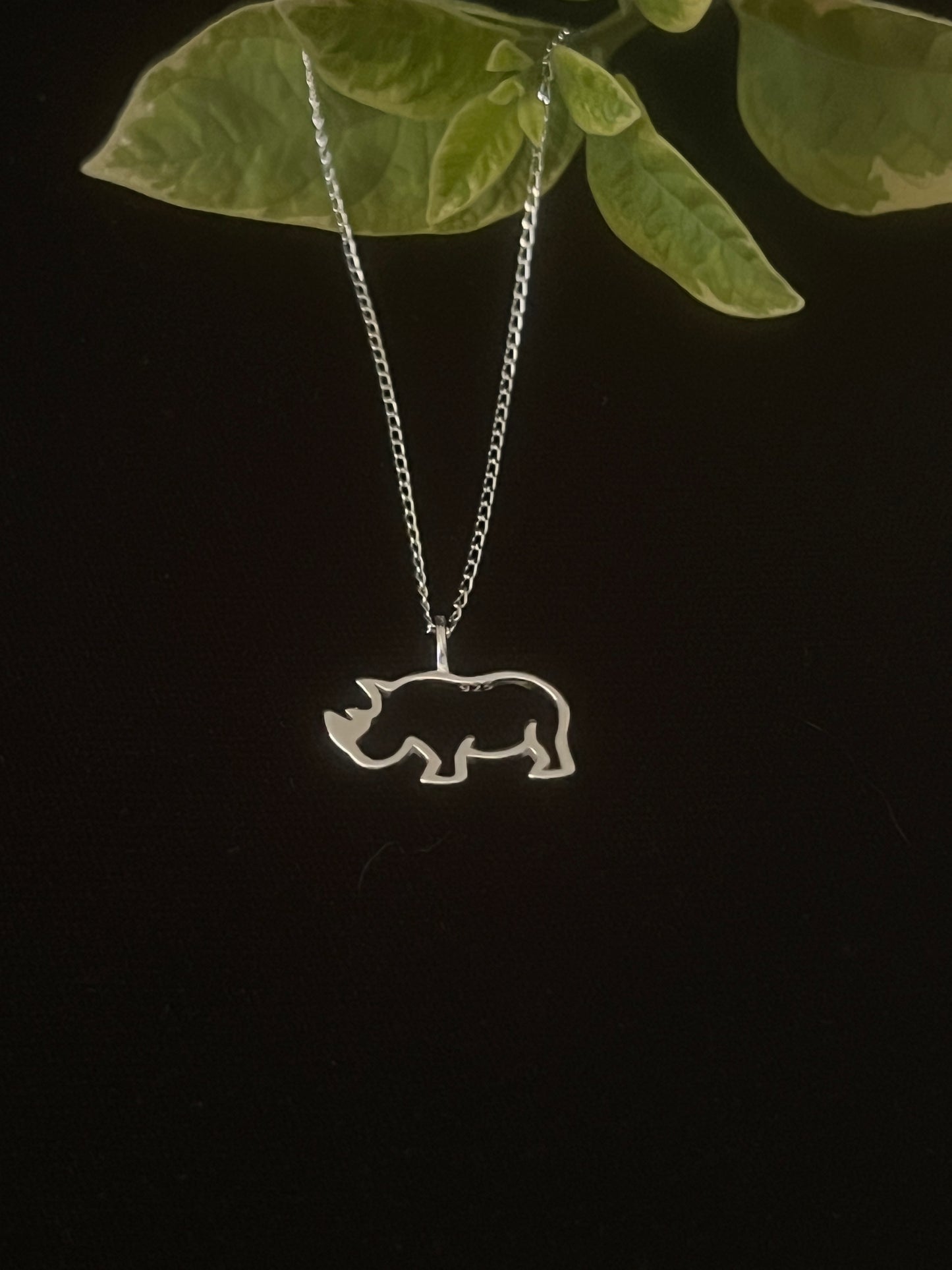 Sterling silver love rhino