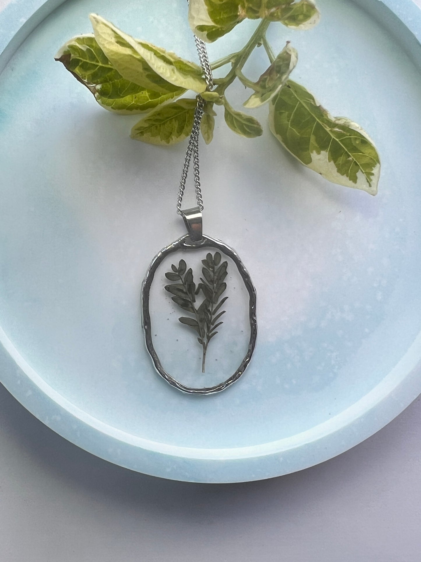 tiny real real in silver frame necklace perfect birthday anniversary gift