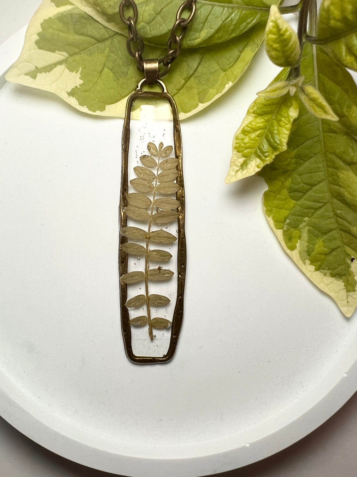 Petite Leaf Resin Pieces in Rectangle Frame
