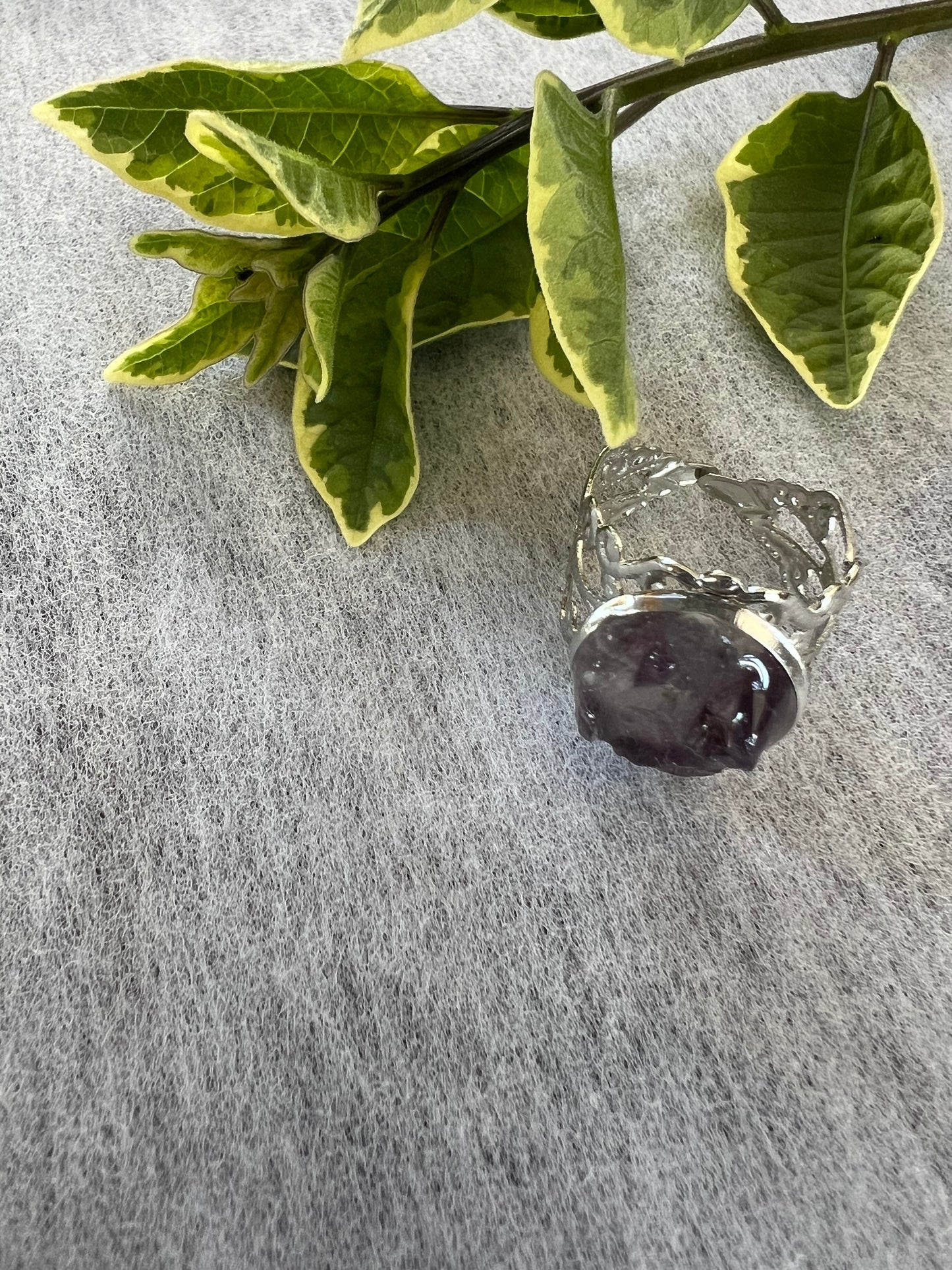 Amethyst in Silver setting Resin Jewlery