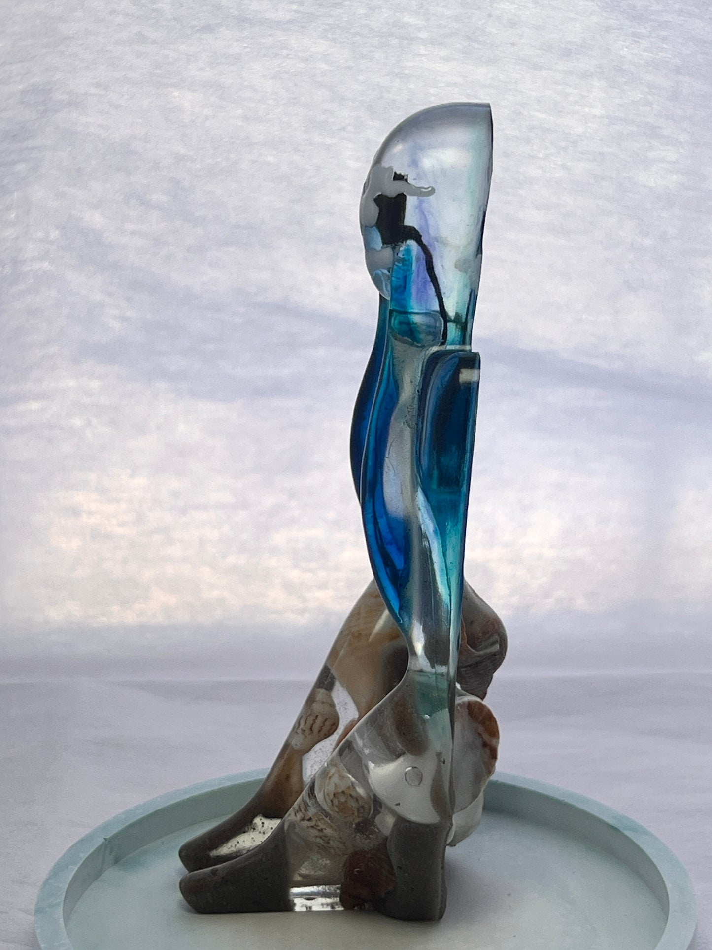 seashell in ocean theme thinker dreamer figurine with seashell tray perfect gift