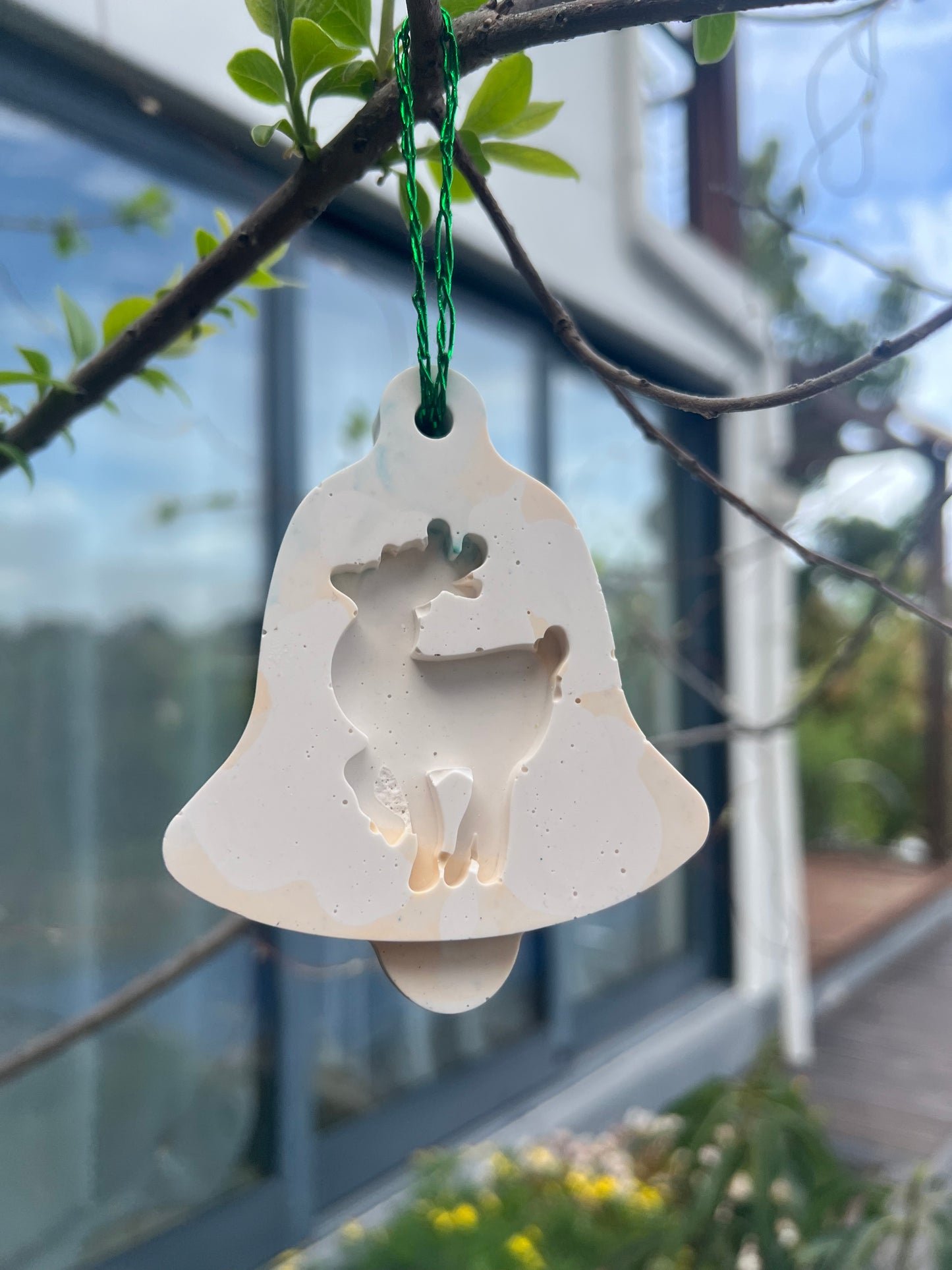 Christmas Bell Ornament with Deer