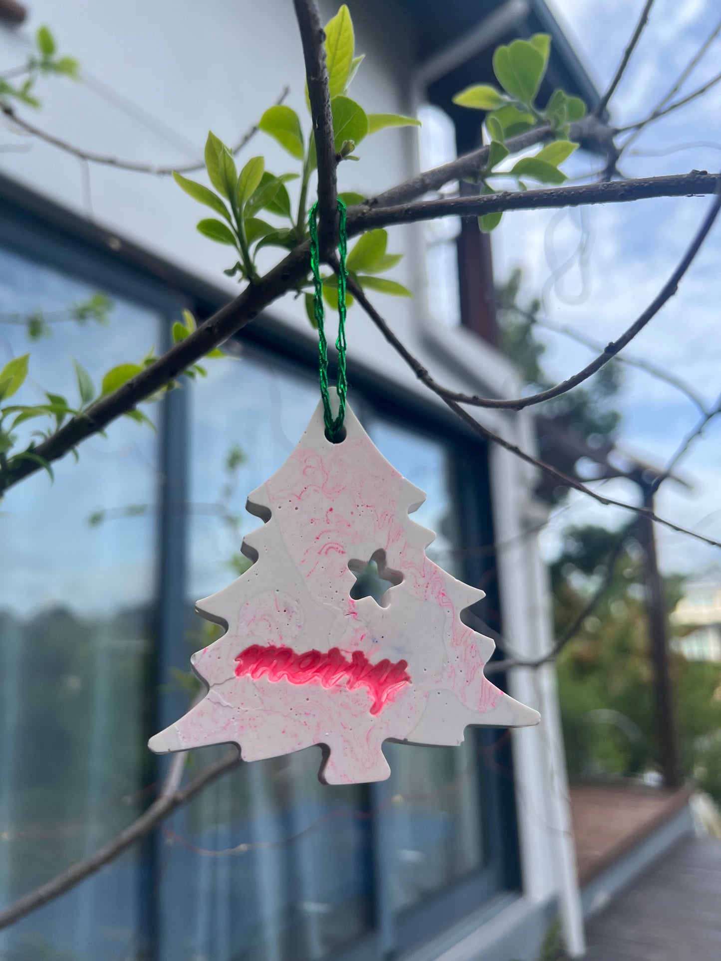 Christmas Tree Ornament with Merry and Star