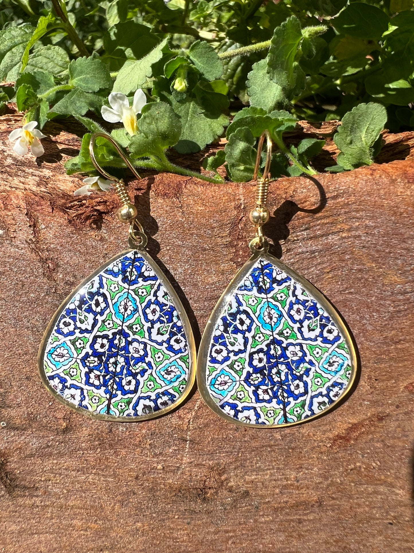 Blue Tile Earrings