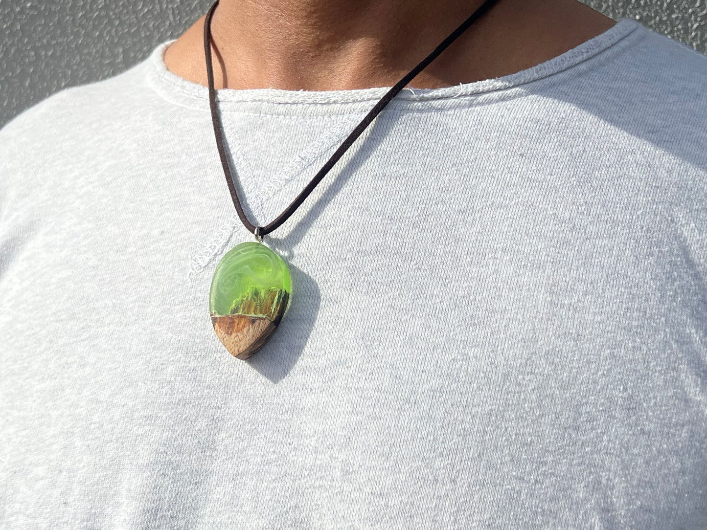Green Forest Unisex Resin Necklace