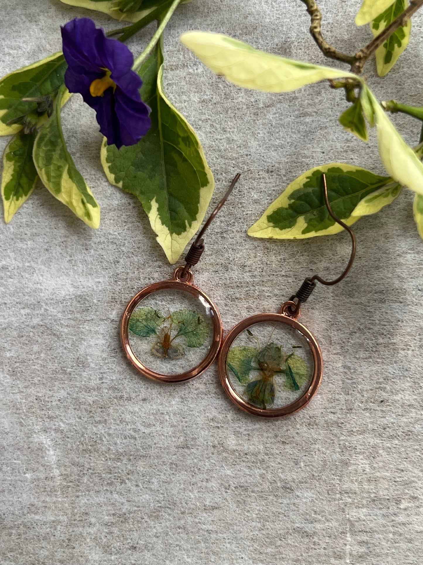 Tiny Fynbos Round Resin Earrings