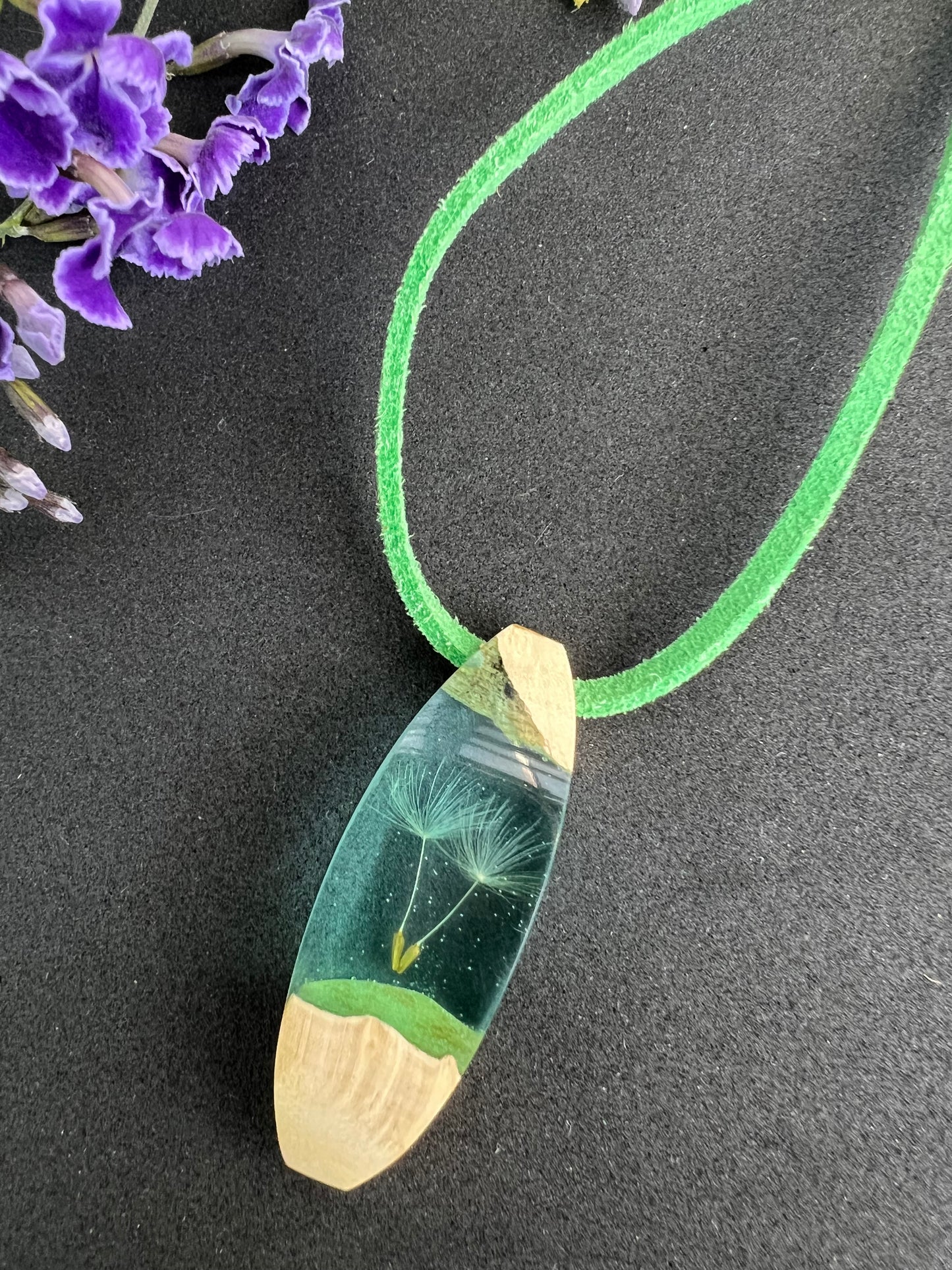 Dandelion Dream Resin Necklace