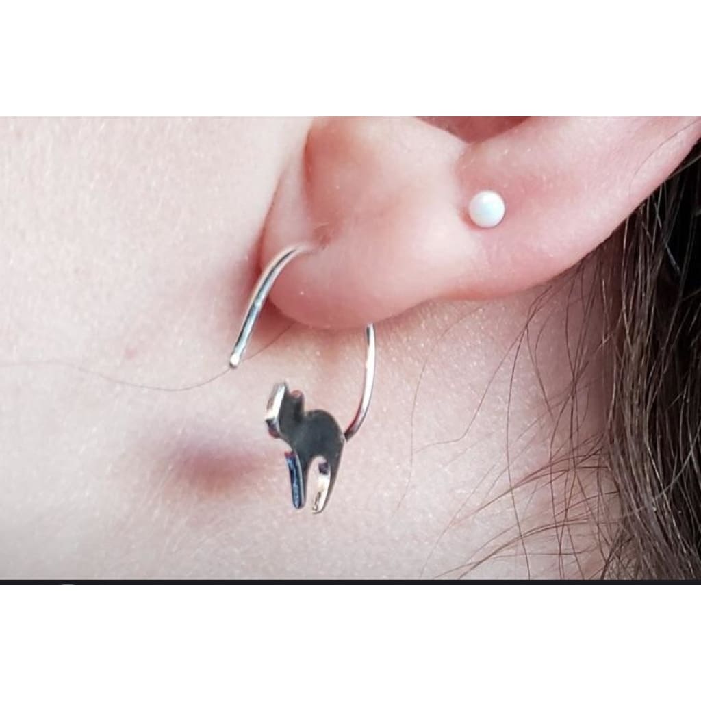 925 Sterling Silver cat Earrings - JewlOn