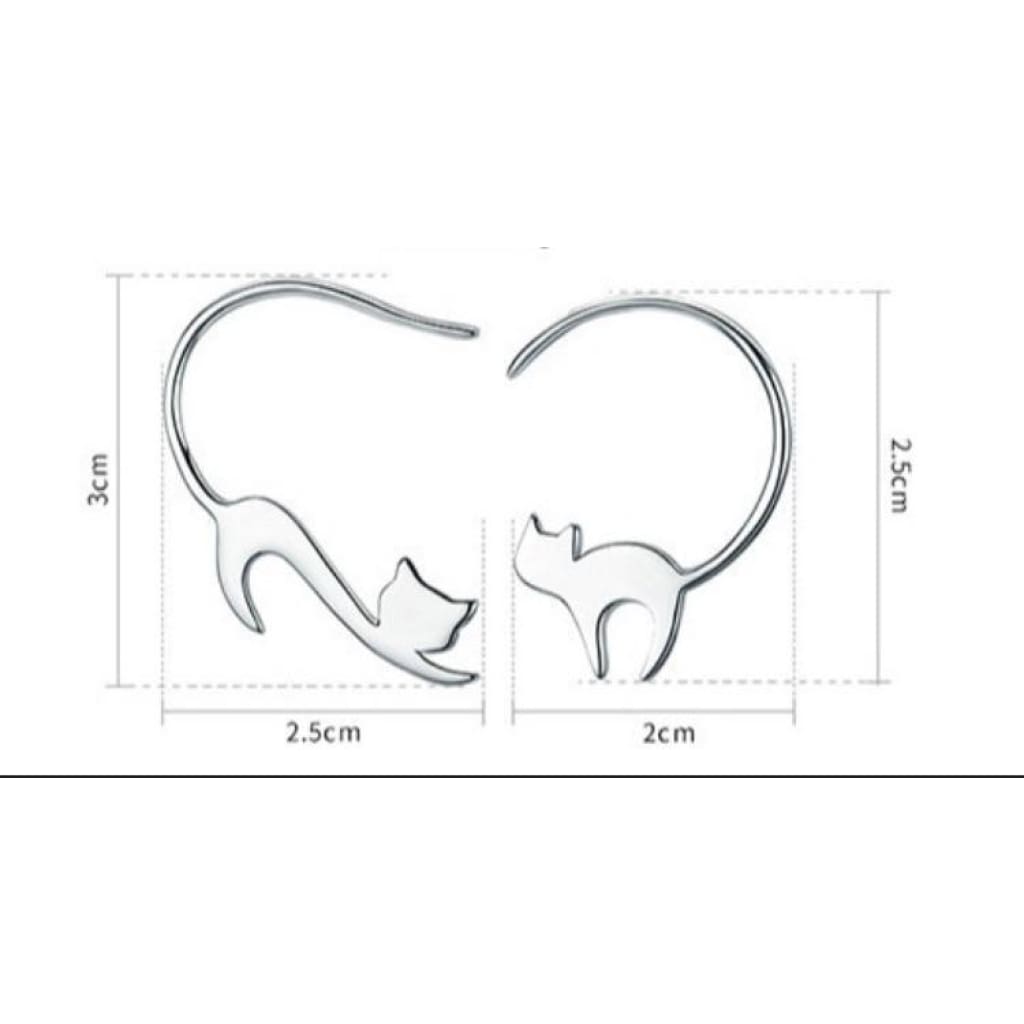 925 Sterling Silver cat Earrings - JewlOn