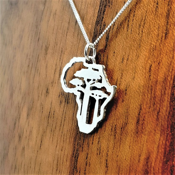 sterling silver baobab tree african tree pendant necklace