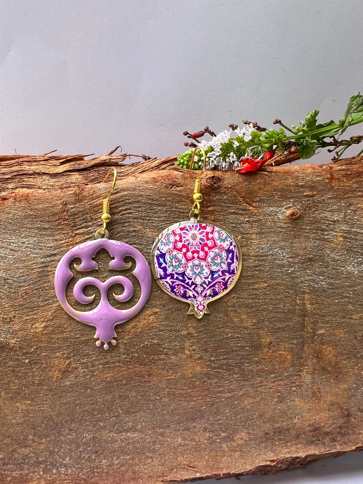 Pomegranate Mismatched Earrings