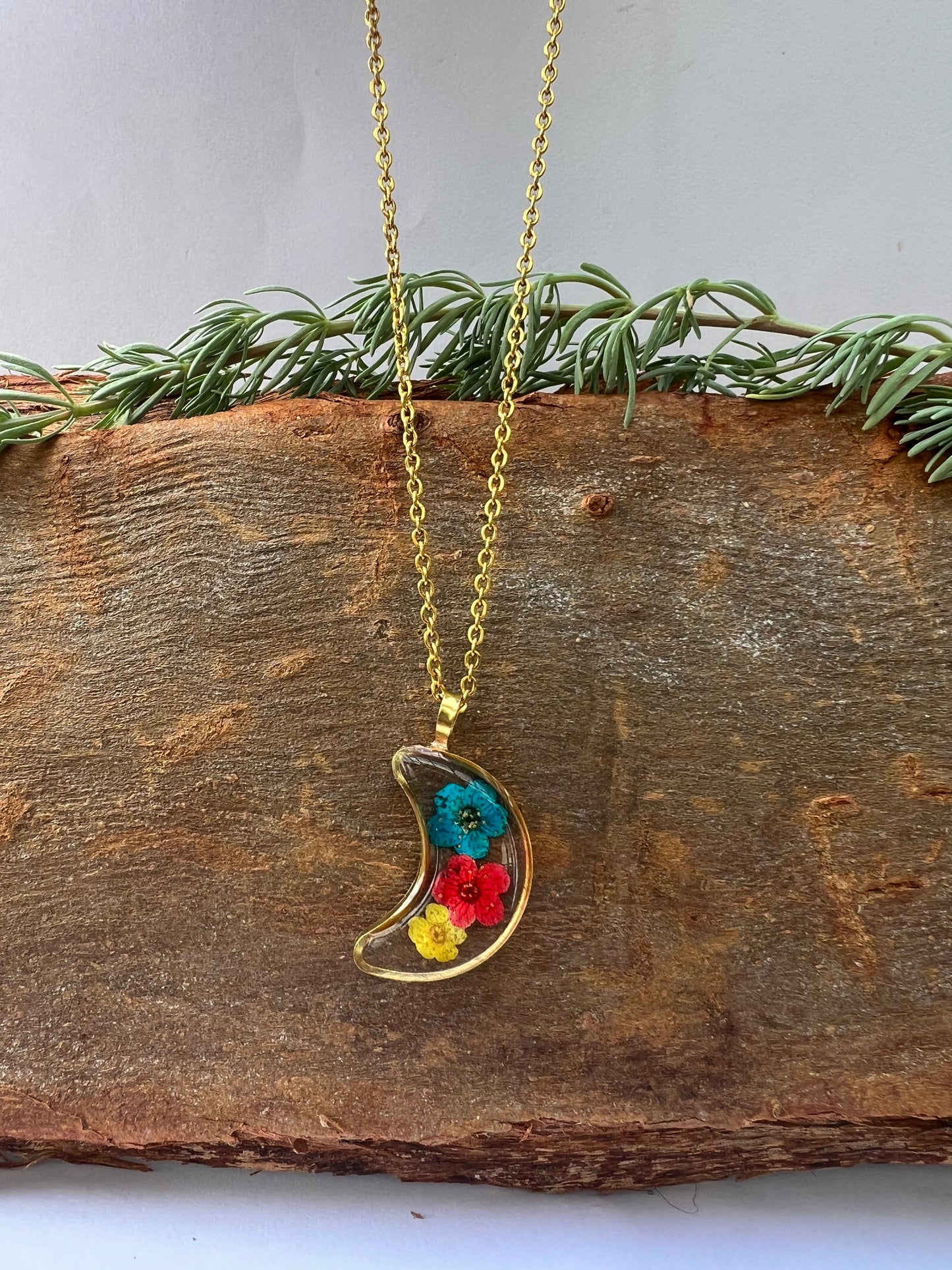 Fynbos Blast Tiny Moon Shape Resin Jewellery