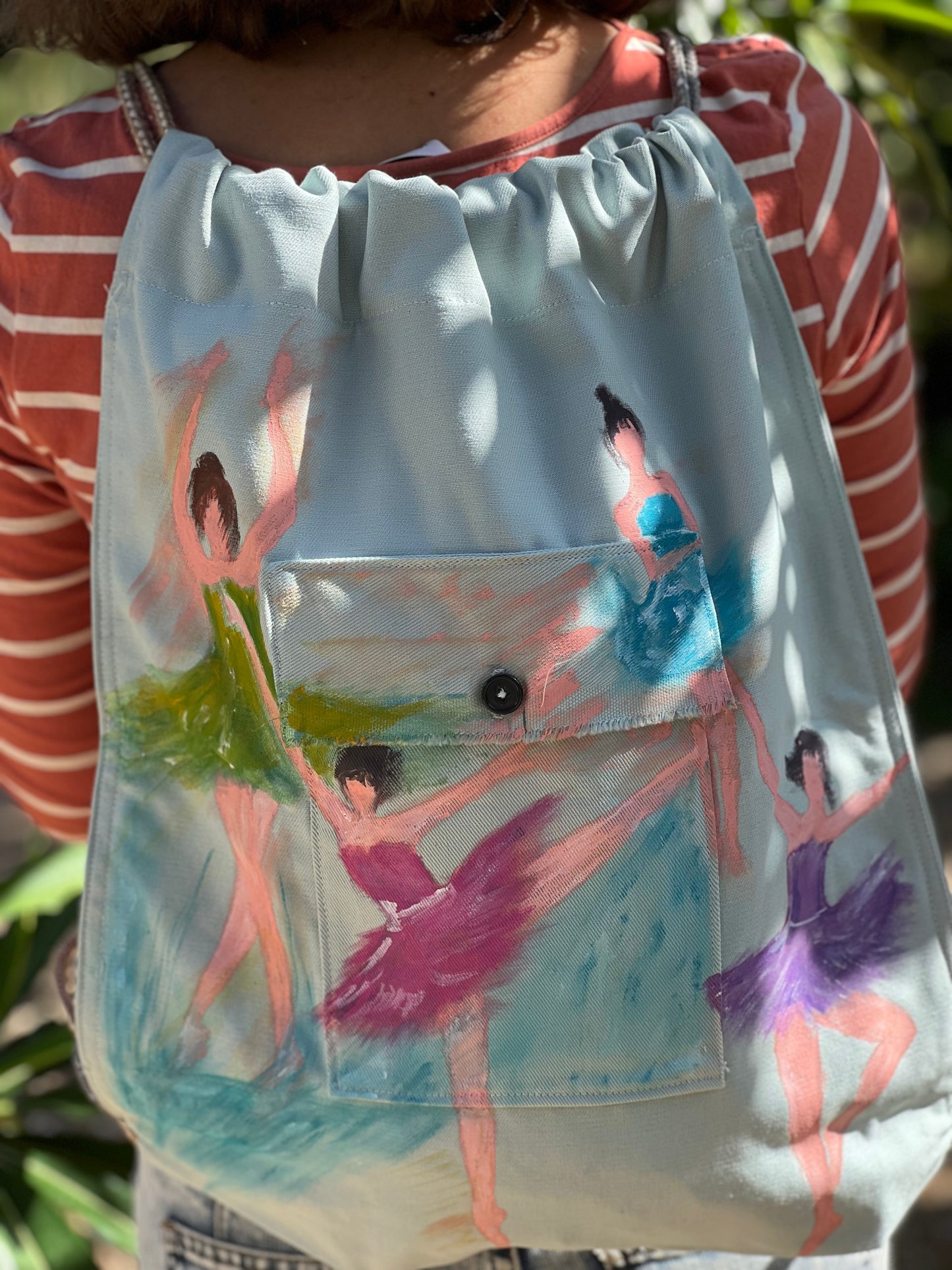 Ballerina Hand Painted Cotton Bag
