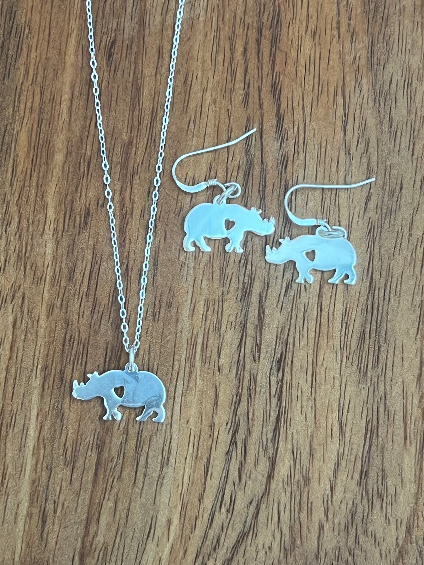 Sterling silver love rhino