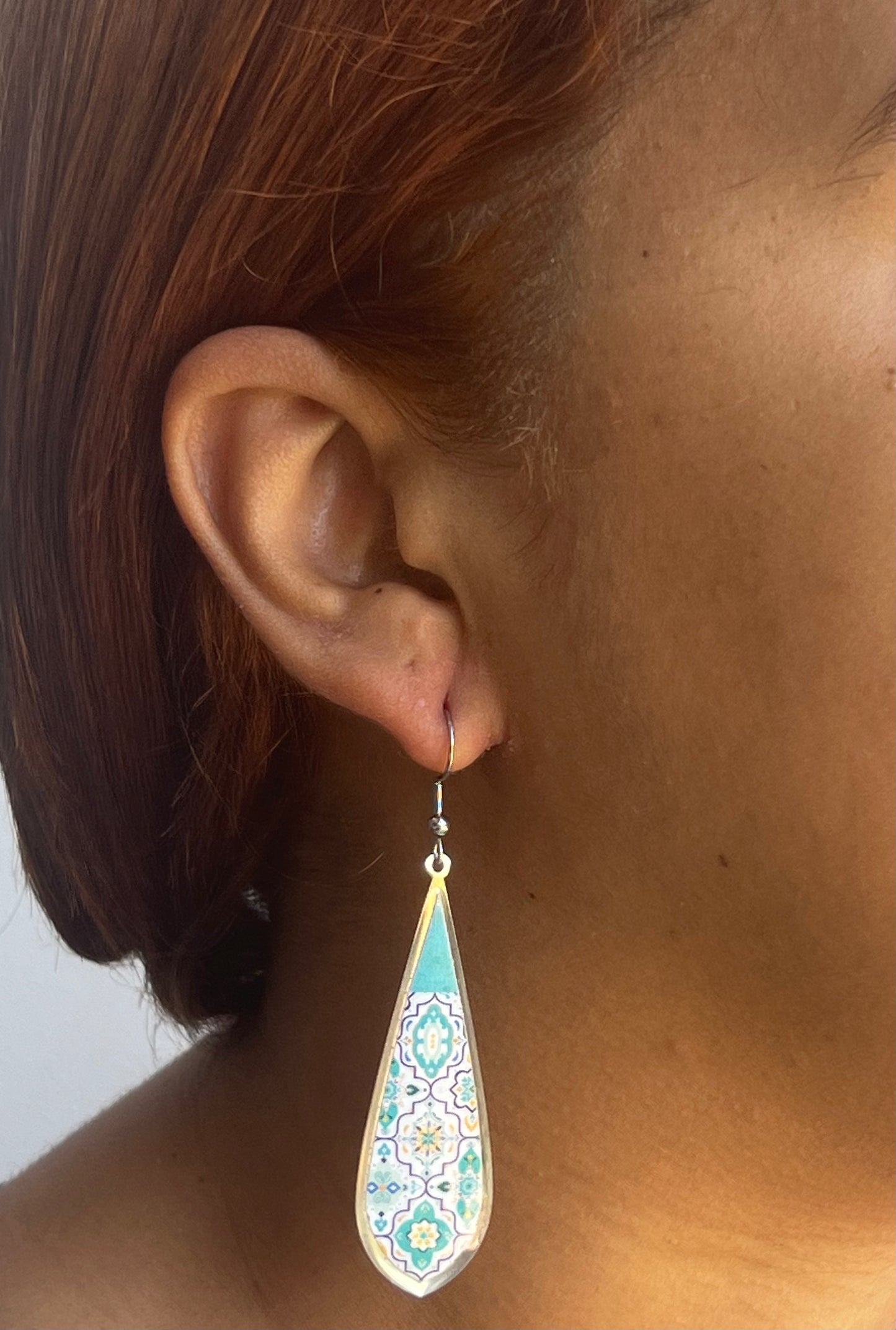 Floral Long Drop Earrings