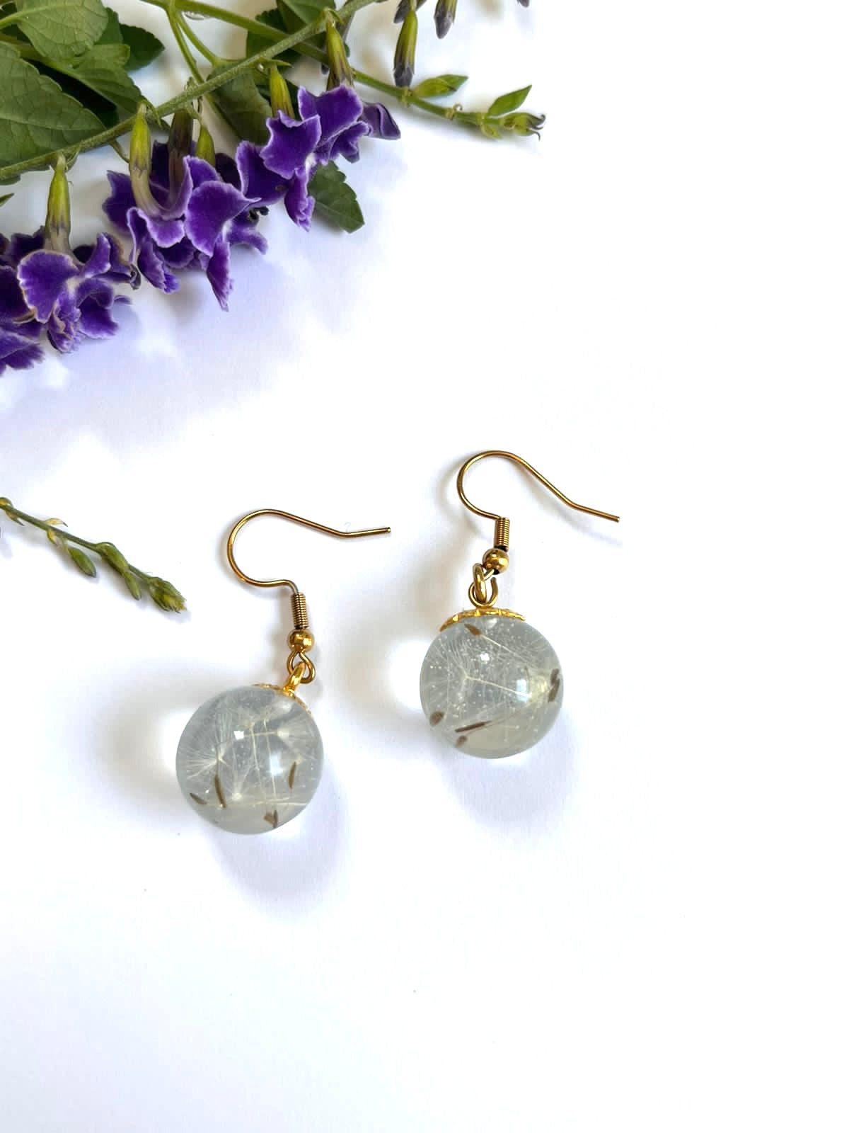 Sphere Real Tiny Dandelion Resin jewelry - JewlOn