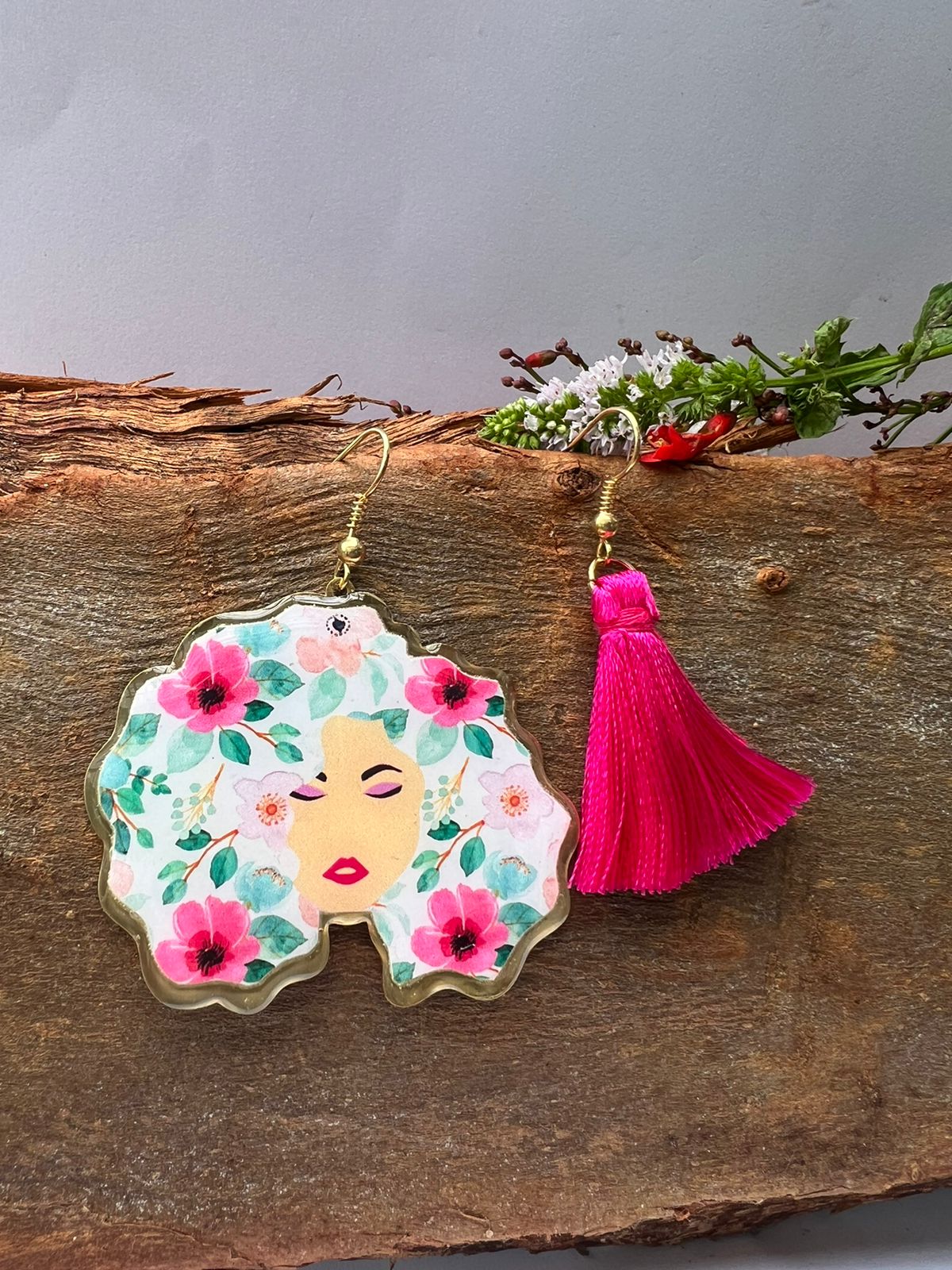 face queen love my curls mismatched earrings tassels