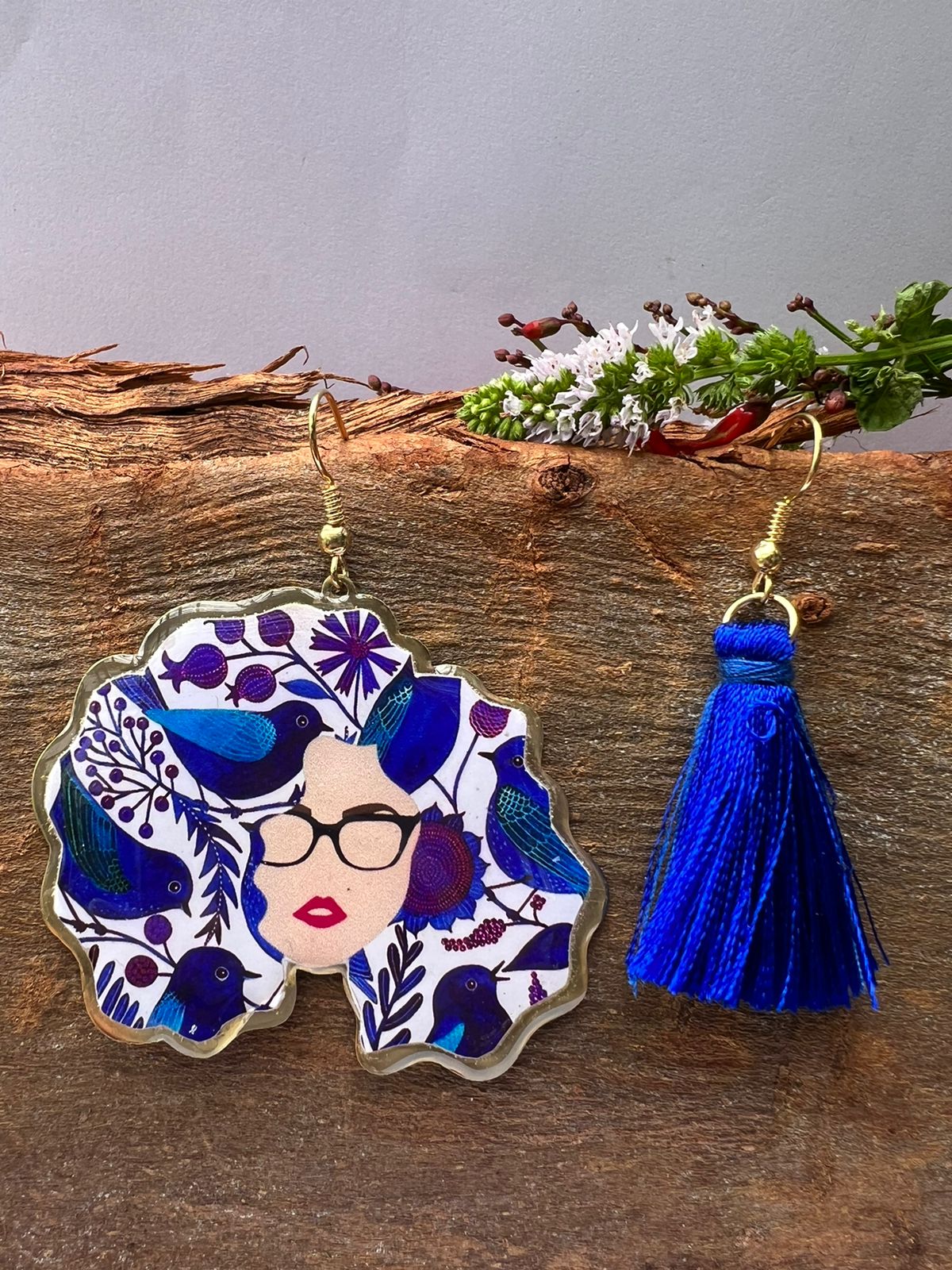face queen love my curls mismatched earrings tassels