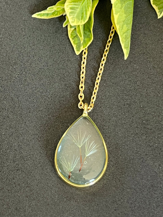 Real Dandelion in Blue Setting Resin jewellery - JewlOn