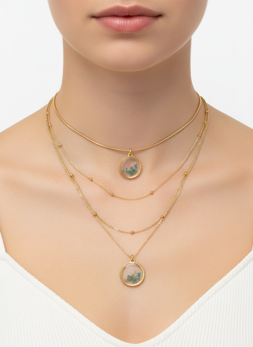 Dainty Blue Lace Fynbos necklace