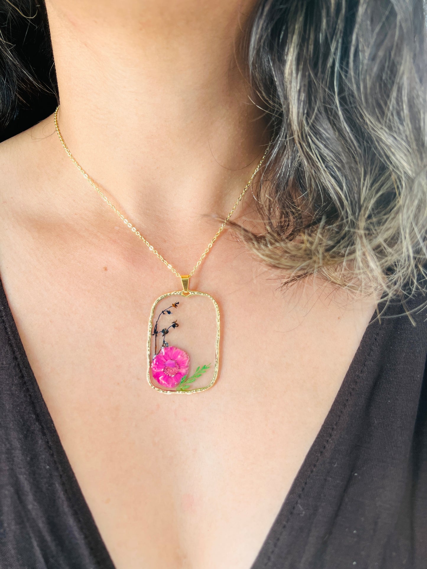 Statement Fynbos Bouquet in rectangle Resin Jewellery