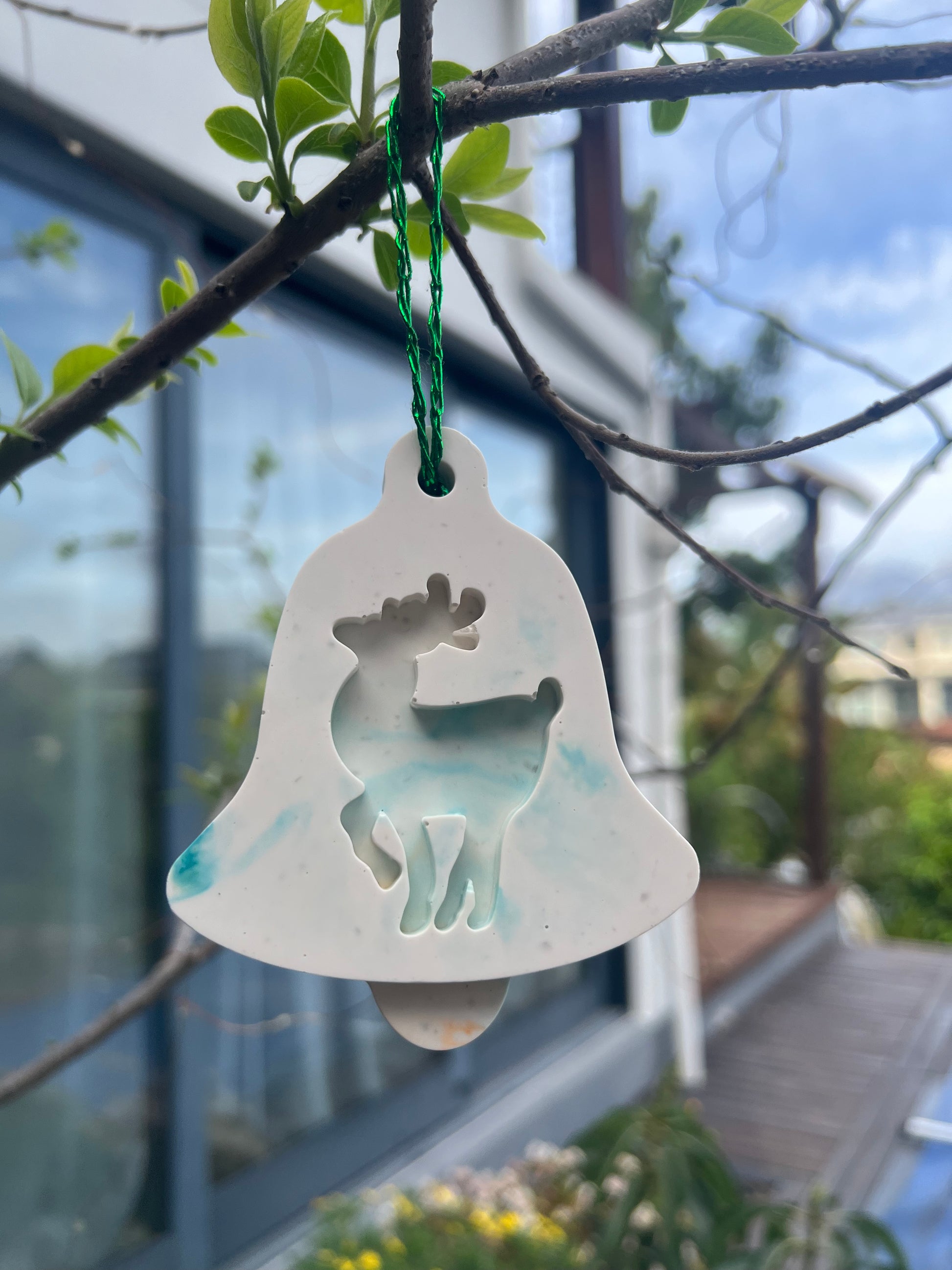 Christmas Bell Ornament with Deer