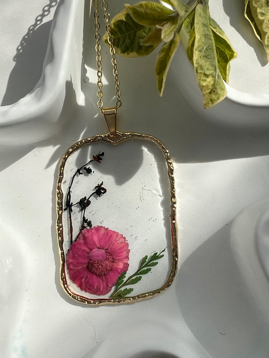 Statement Fynbos Bouquet in rectangle Resin Jewellery
