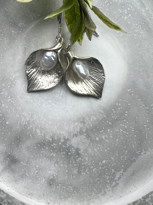 Sterling Silver Peace Lily Earrings