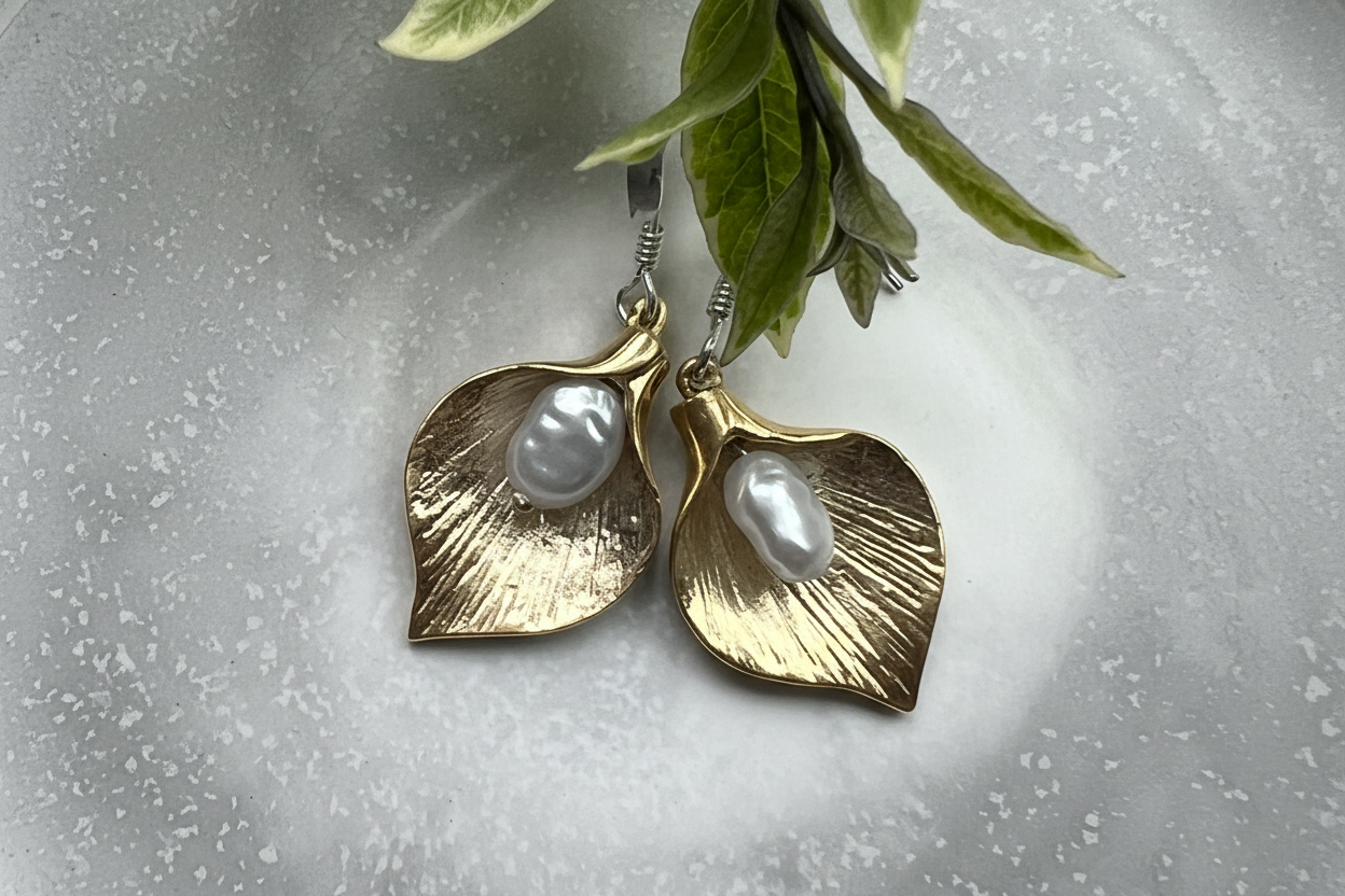 Sterling Silver Peace Lily Earrings - JewlOn