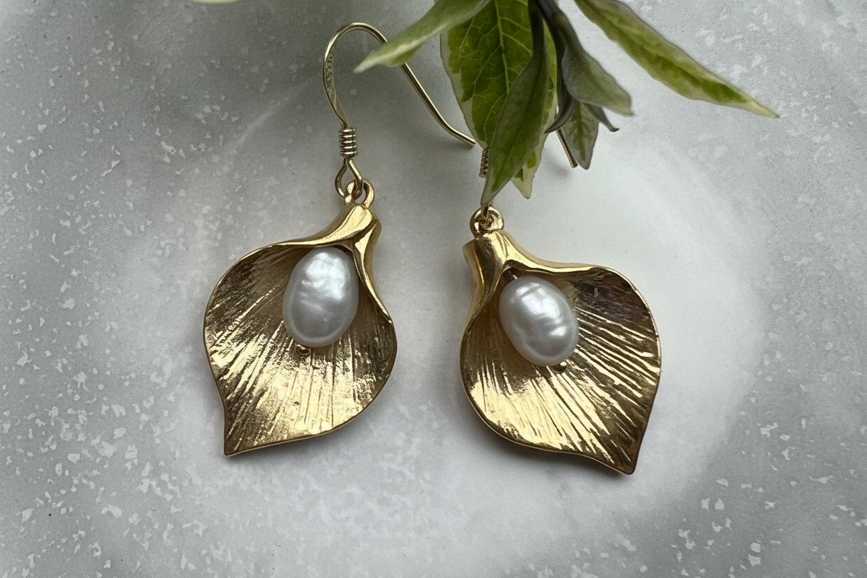 Sterling Silver Peace Lily Earrings - JewlOn