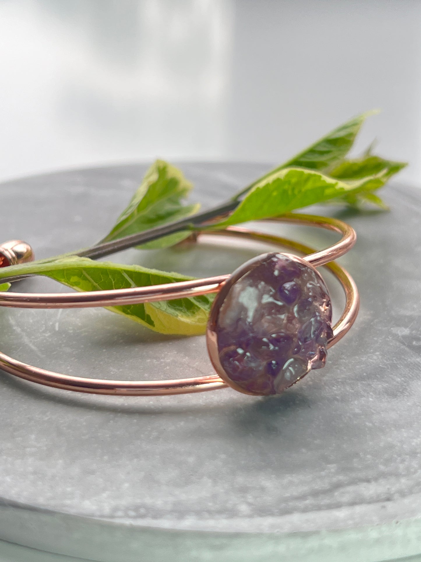 Amethyst in Gold setting Resin Jewellery