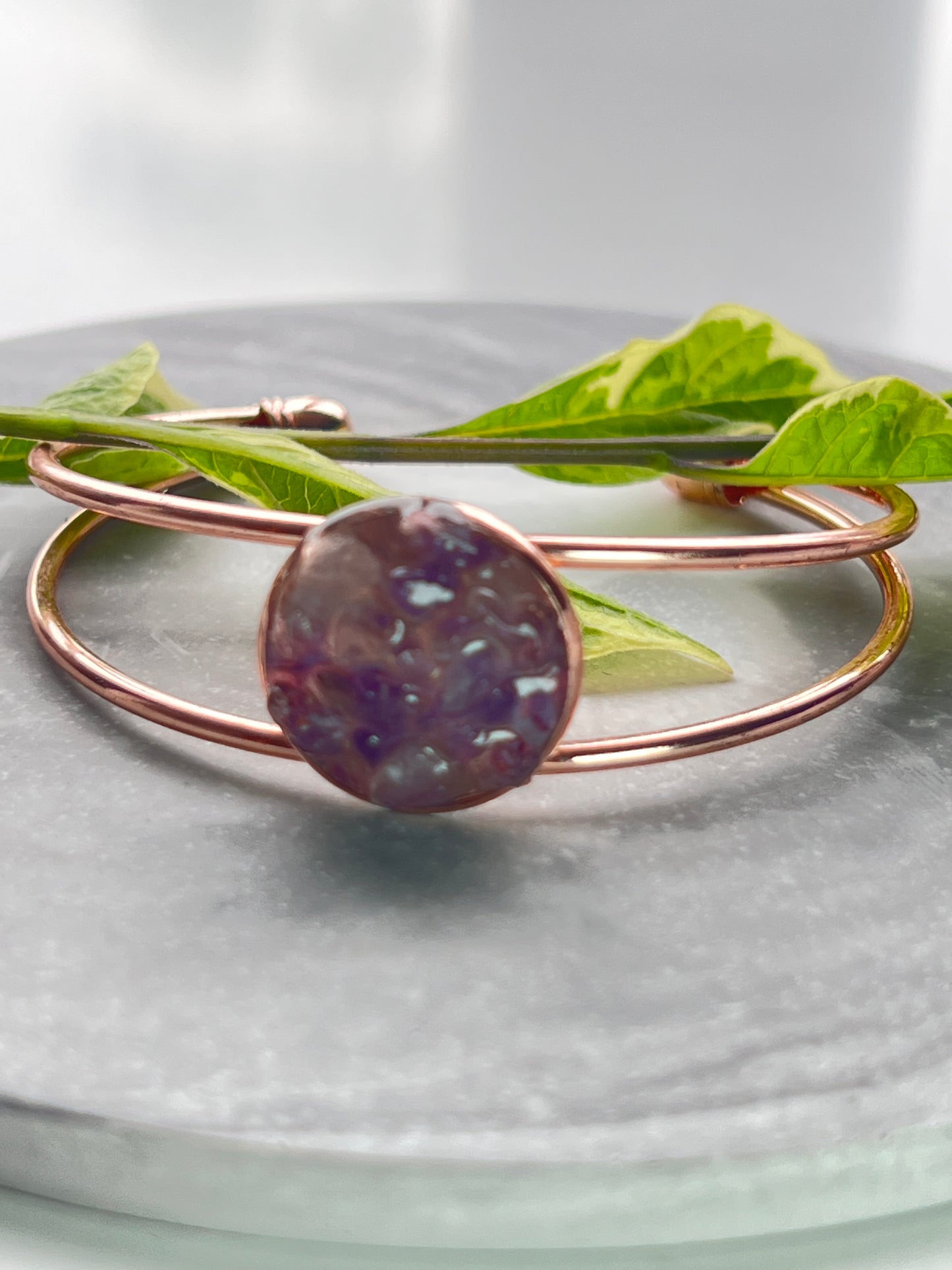Amethyst in Gold setting Resin Jewellery