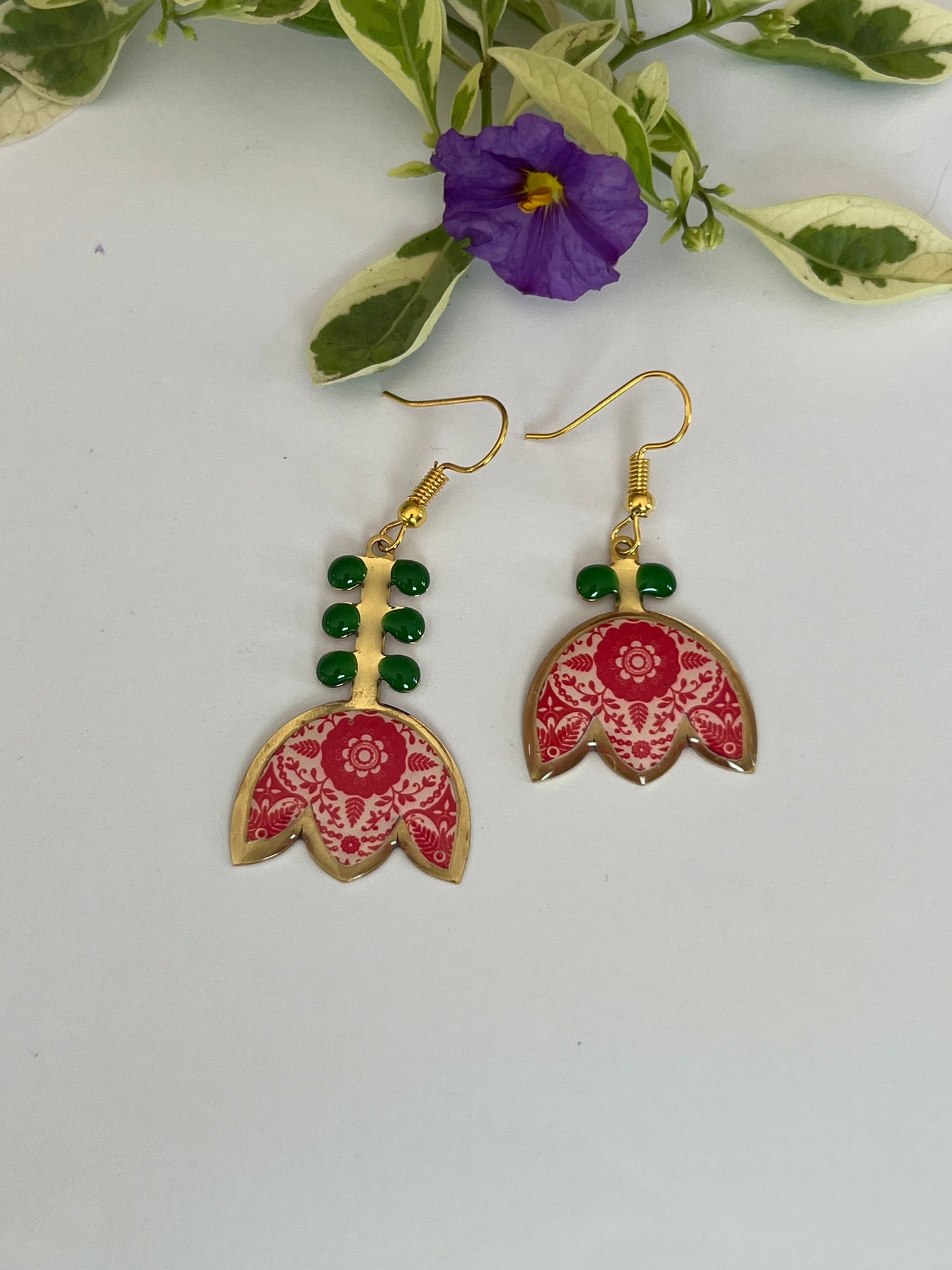 Red Protea Earrings