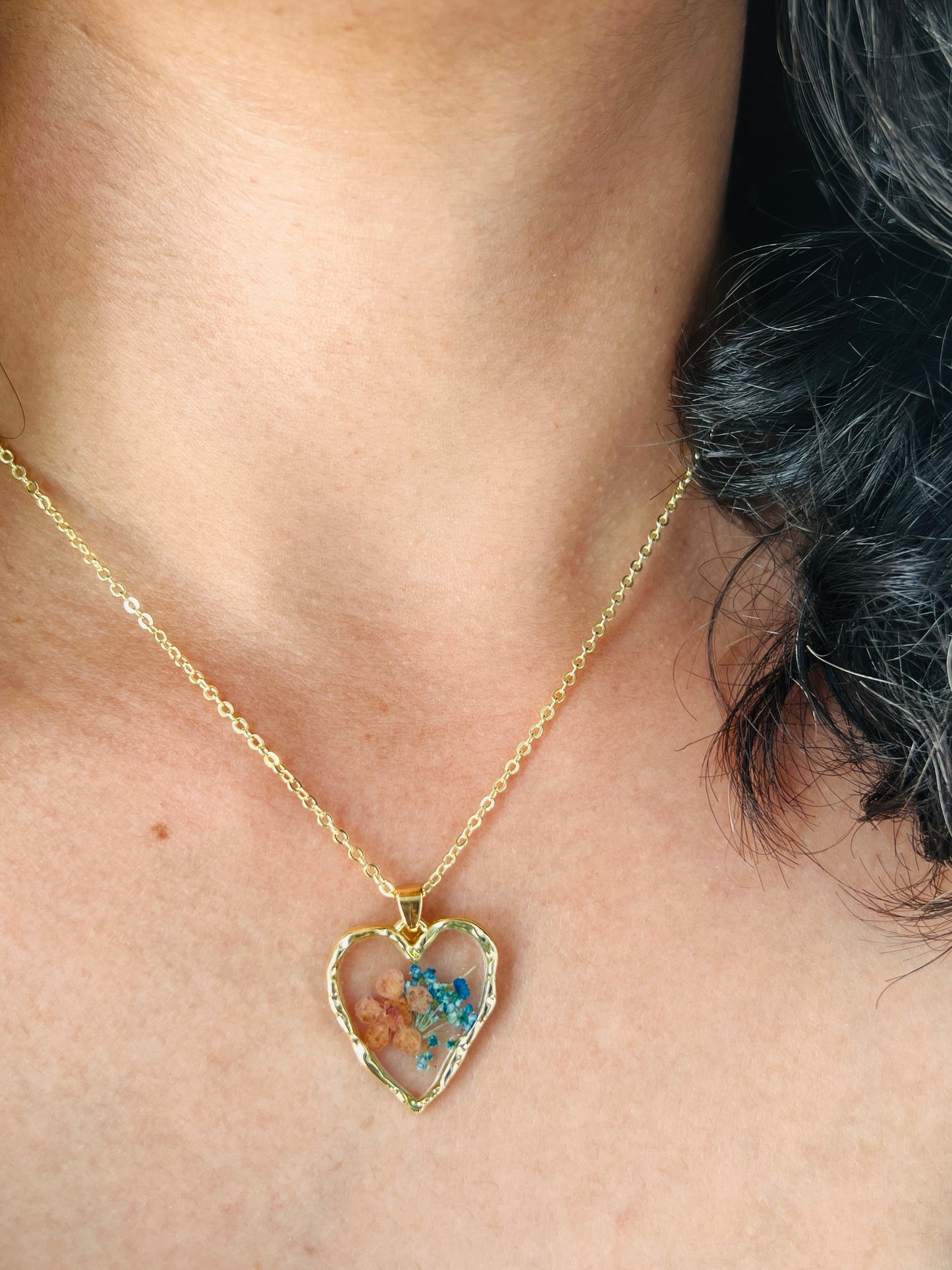 Blue Fynbos Blast and soft pink Resin Jewellery