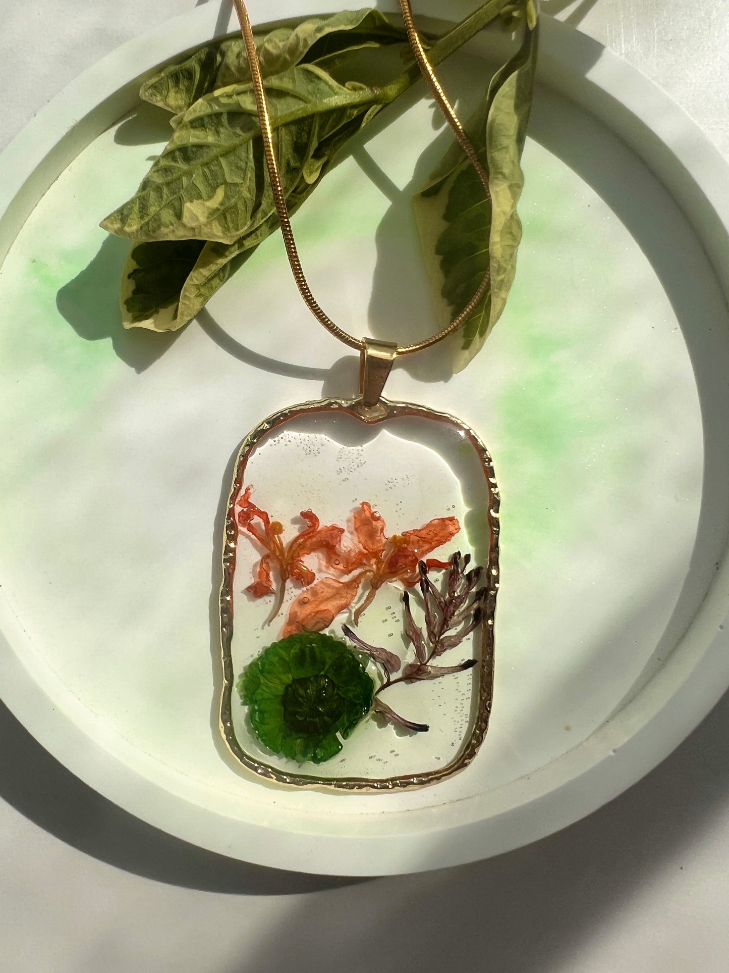 Statement Fynbos Bouquet in rectangle Resin Jewellery