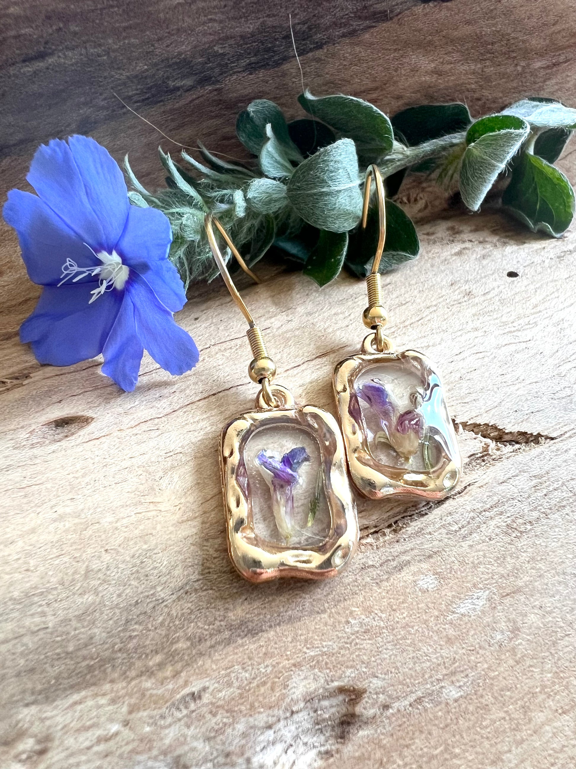 Spiky Purple Gorse dainty earrings