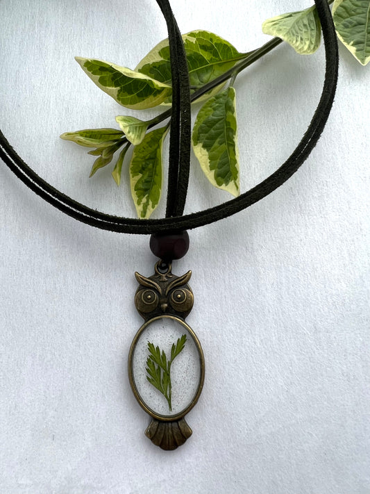 Night Owl Resin Necklace