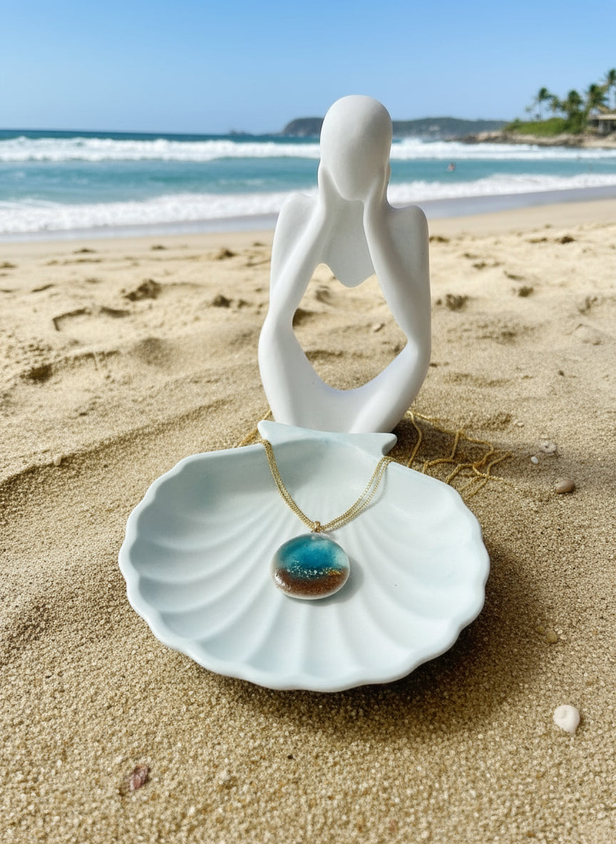 figurine handmade thinker decor trinket trey scallop sea shell cute trey perfect gift