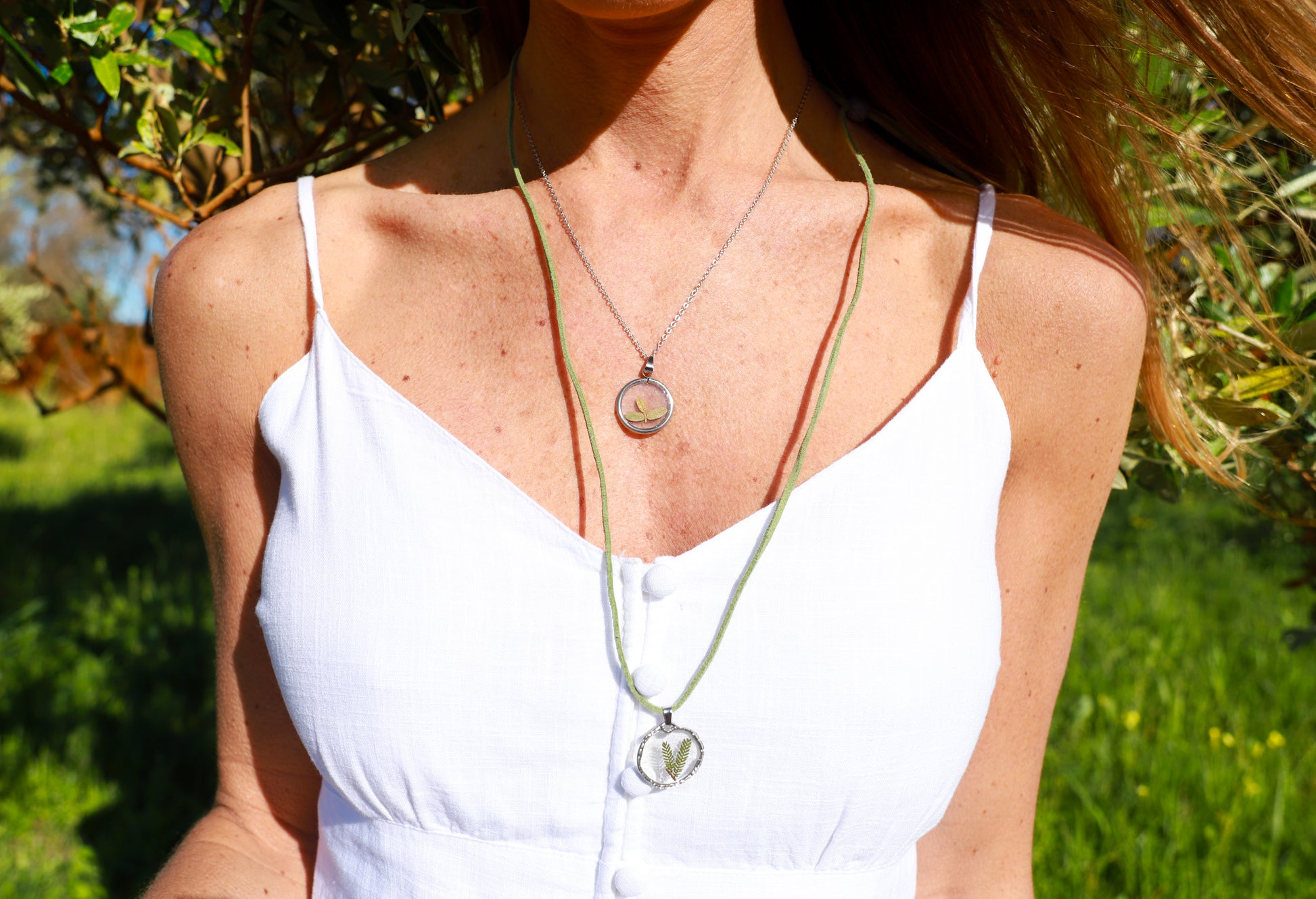 Petite Leaf in silver Frame Resin Jewelry - JewlOn