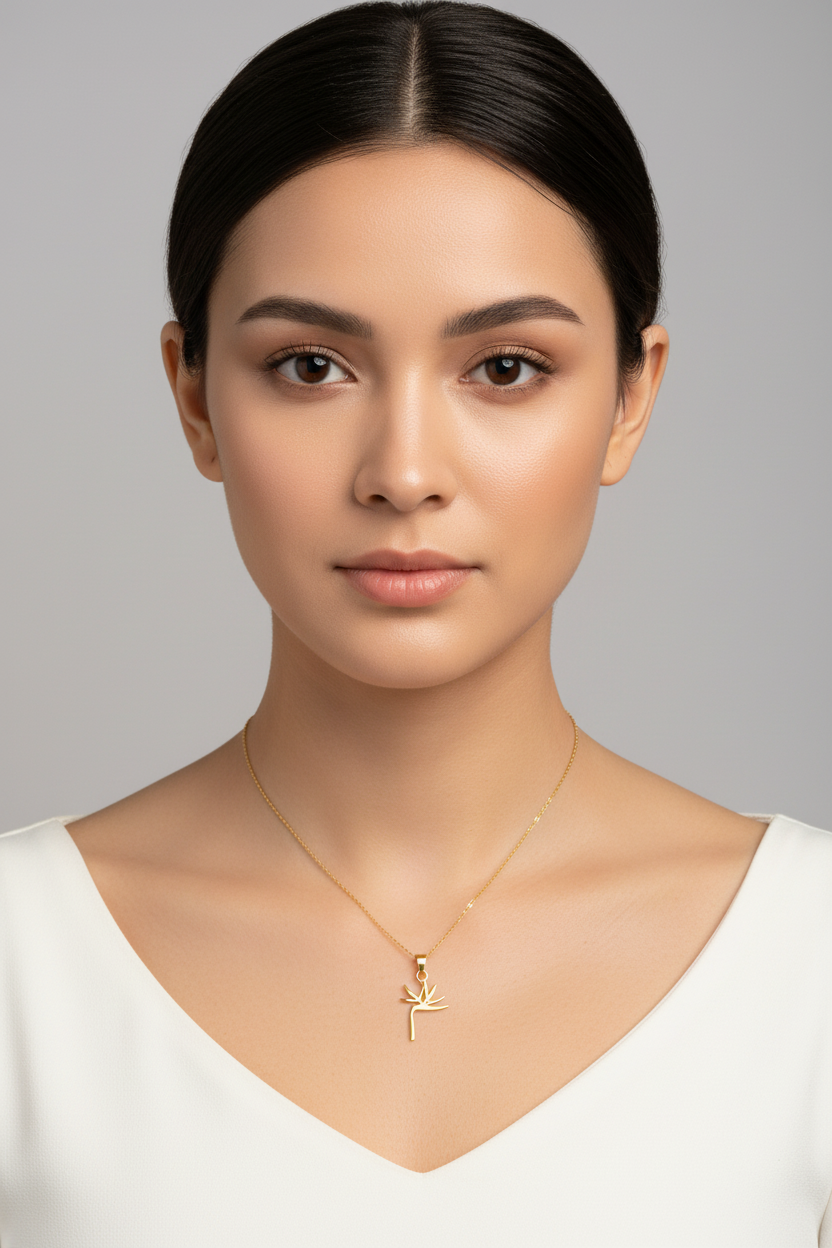 Sterling Silver Strelitzia necklace - JewlOn