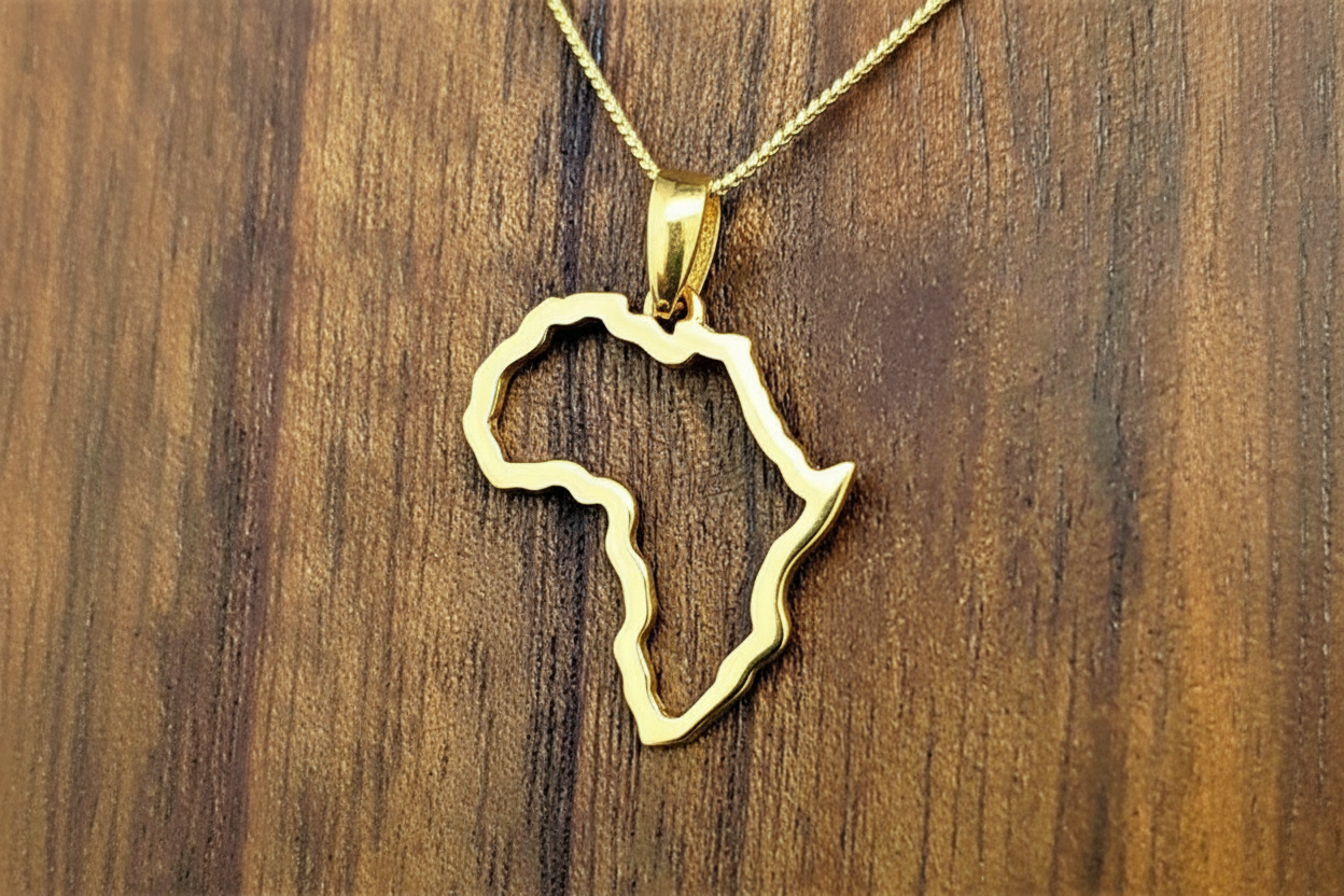 Sterling Silver African Continent Outline Necklace / Earrings – Minimalist South African Jewellery - JewlOn