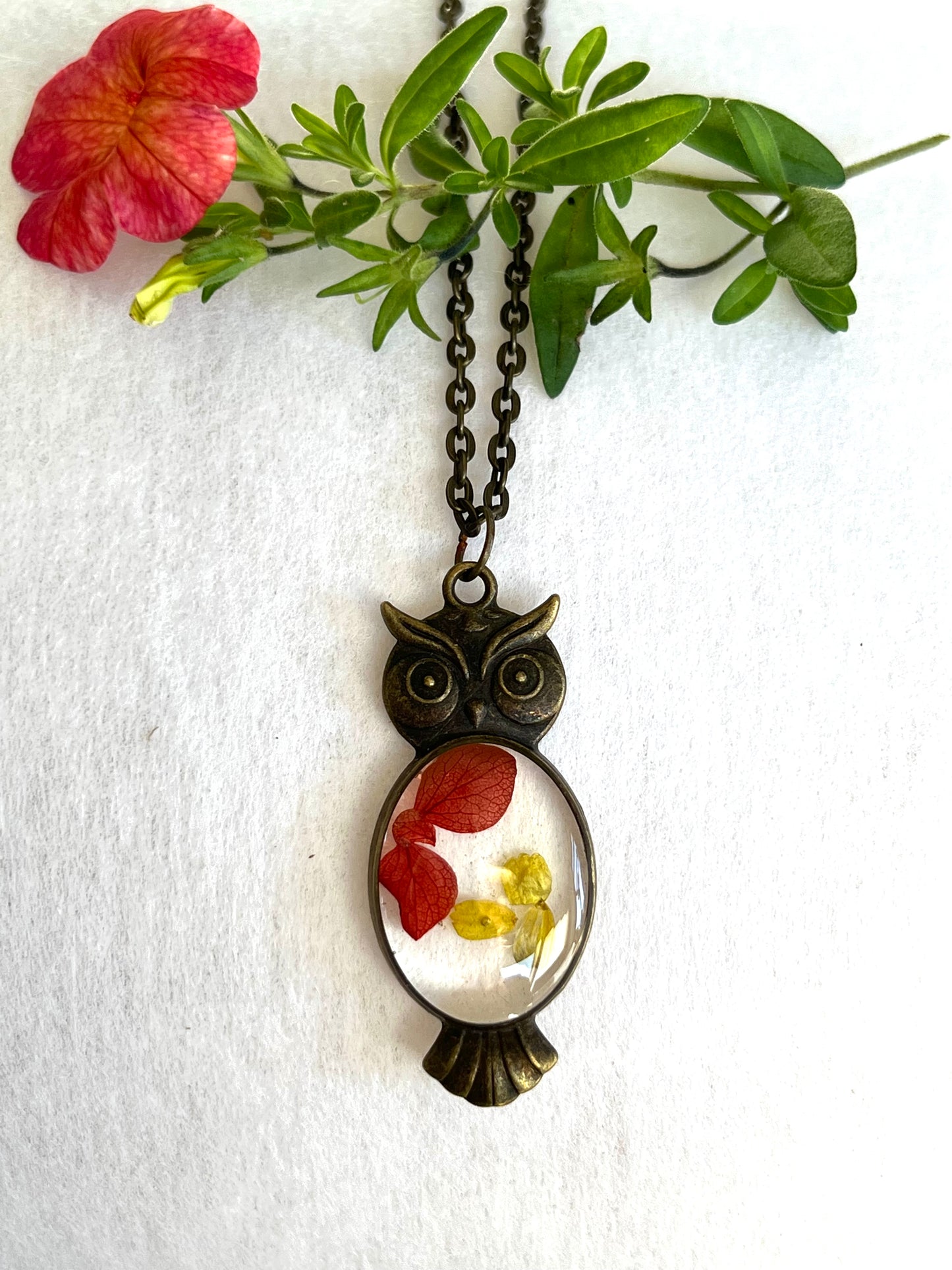Night Owl Resin Necklace