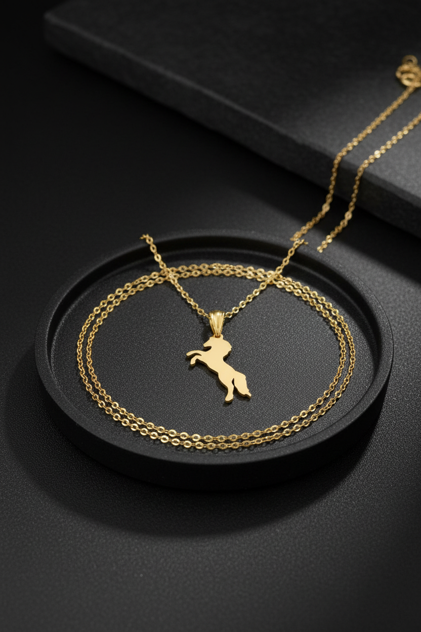 Wild horse- Sterling silver- gold plated - JewlOn