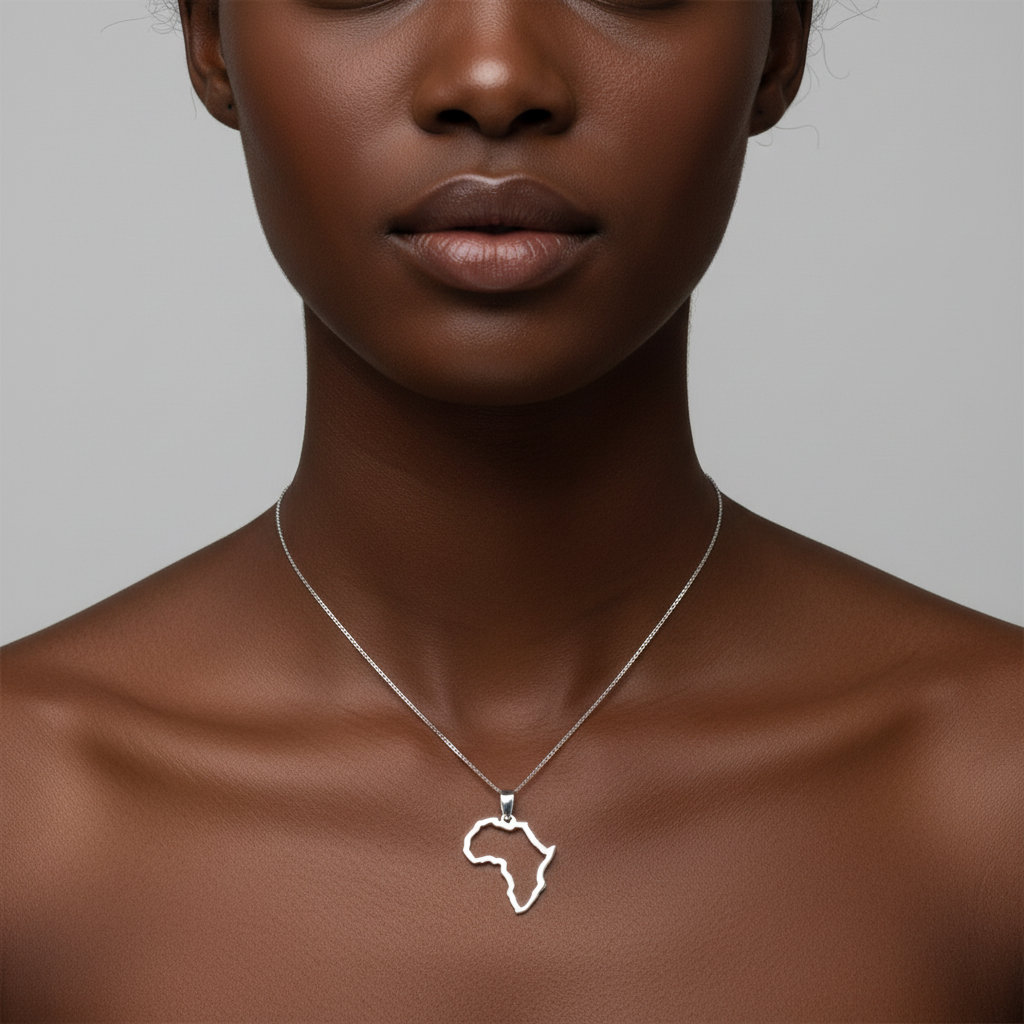 Sterling Silver Africa Outline