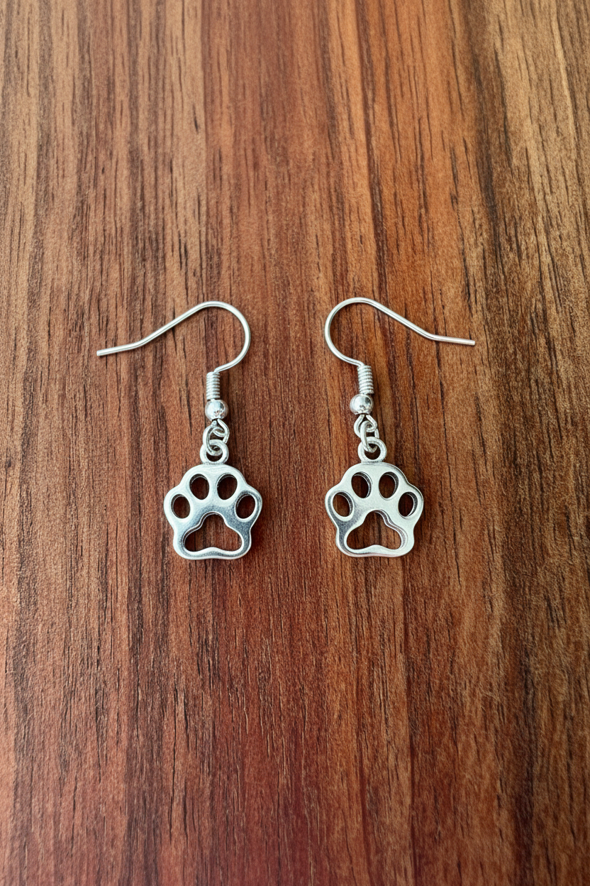 Sterling silver paw print outlines - JewlOn