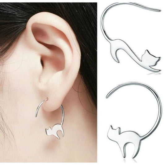 925 Sterling Silver cat Earrings - JewlOn